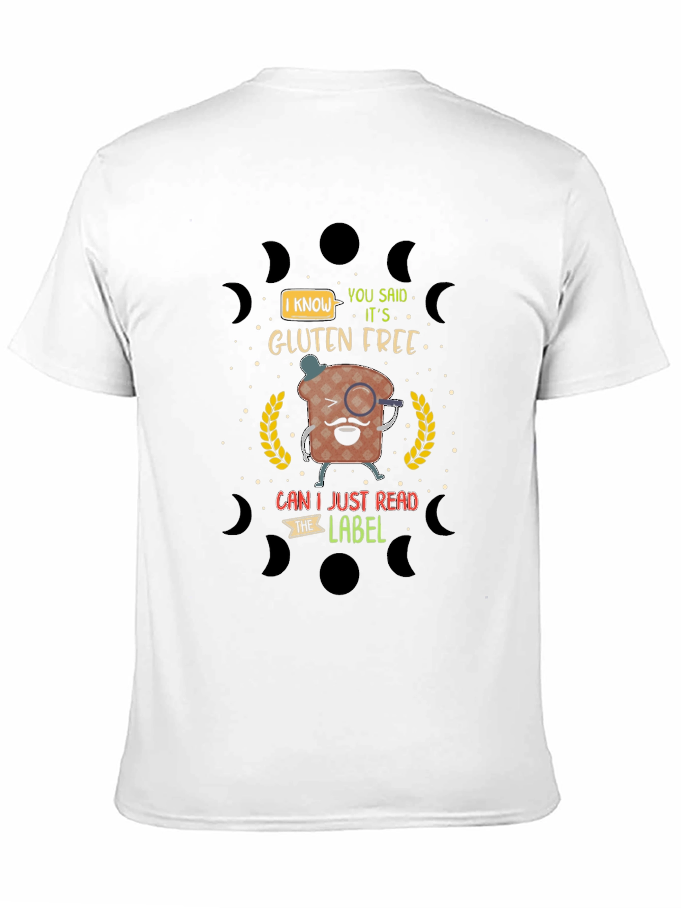 Black Funny Gluten Free T-Shirt view 11