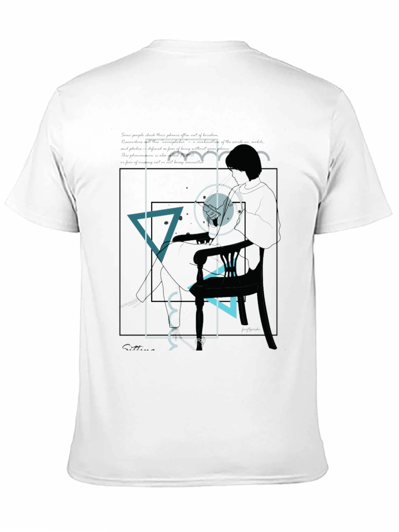 Black Abstract Graphic Tee - Men's Black T-Shirt view 11