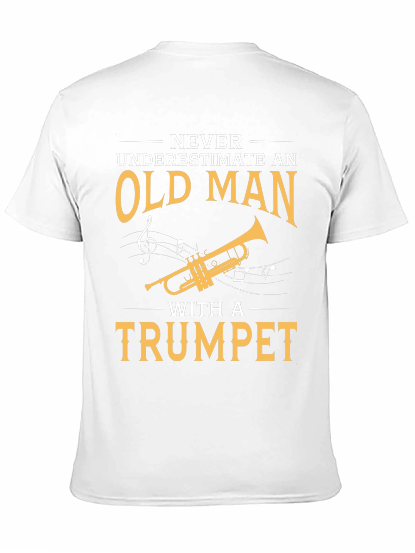 Black Never Underestimate Old Man with Trumpet T-Shirt view 11