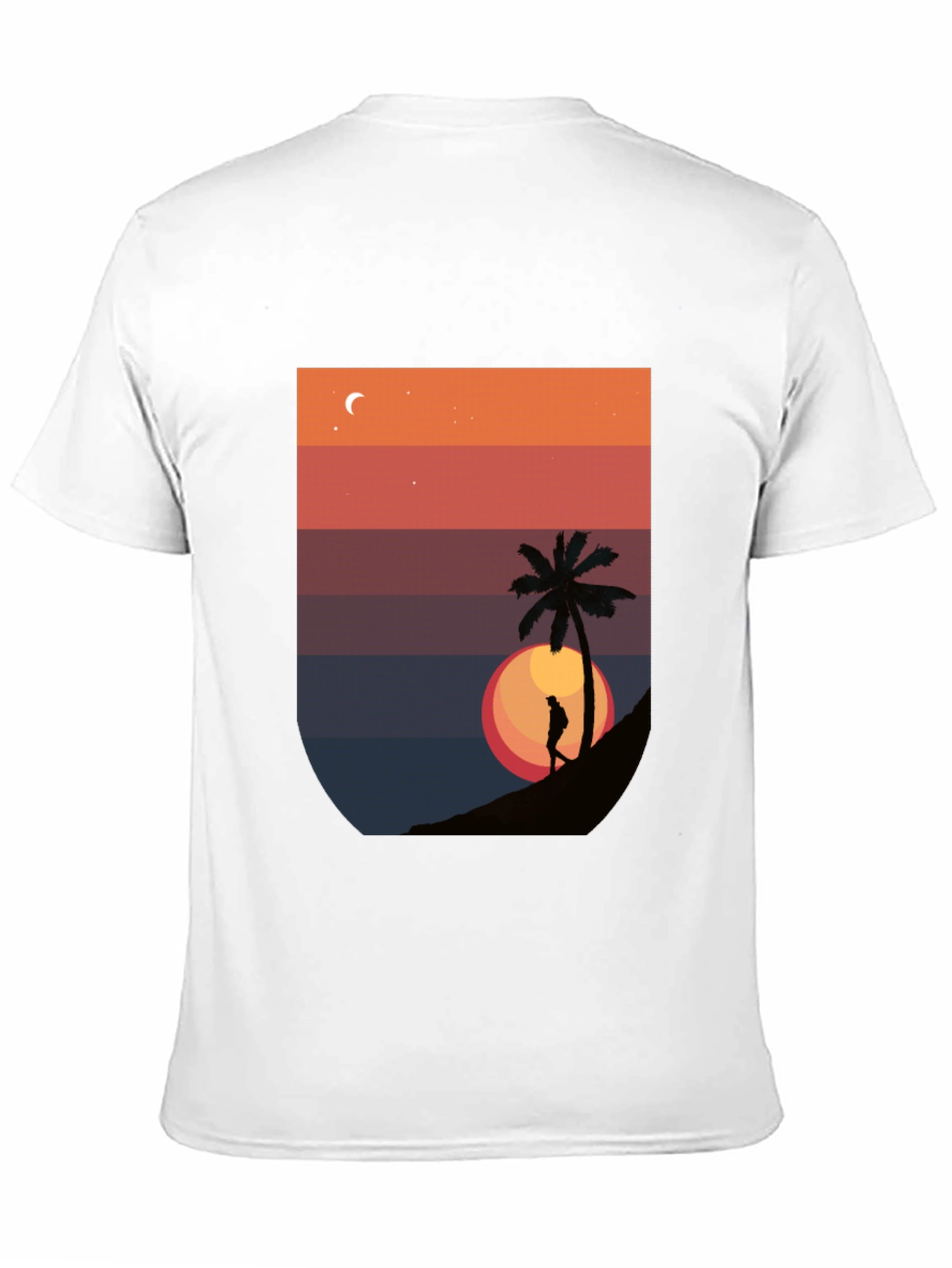 Black Sunset Palm Graphic T-Shirt - Men's Black Tee view 11