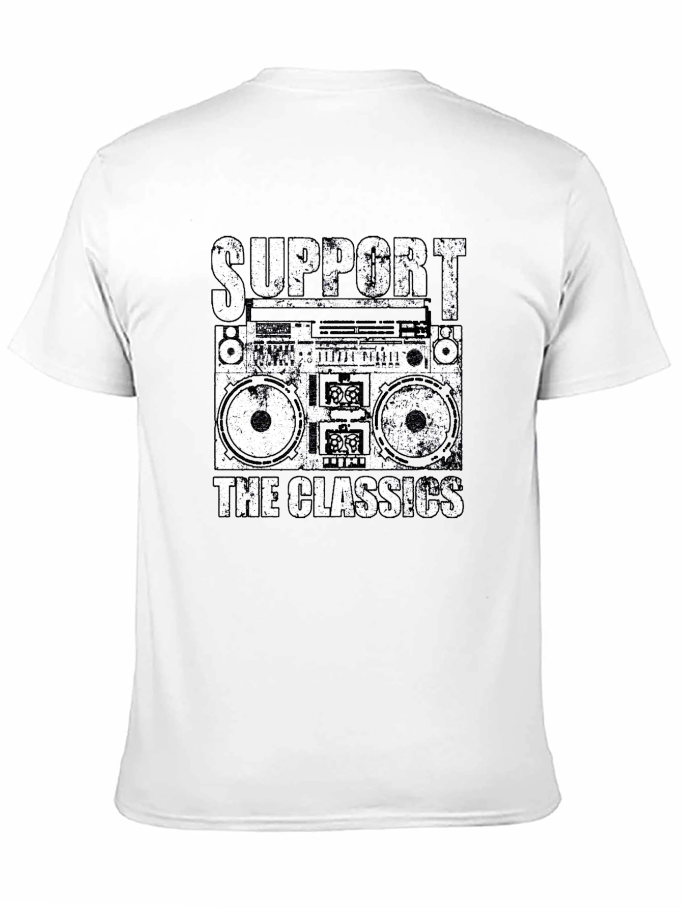 Black Retro Boombox T-Shirt - Support the Classics! view 11