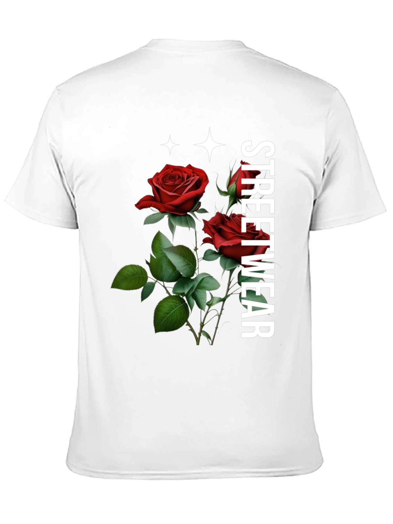 Black Streetwear Rose Graphic Tee - Classic Black view 11