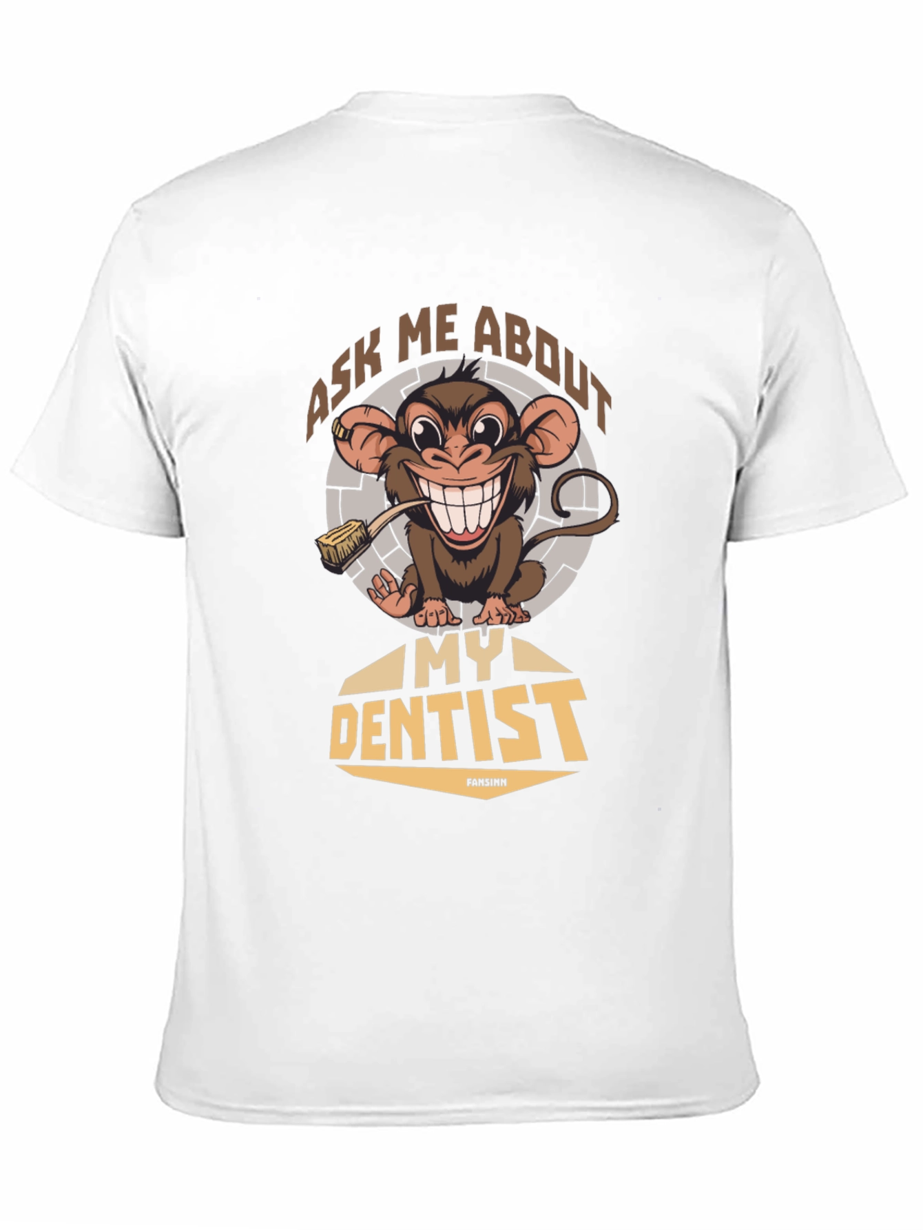 Black Funny Monkey Dentist T-Shirt - Ask Me About My Dentist view 11