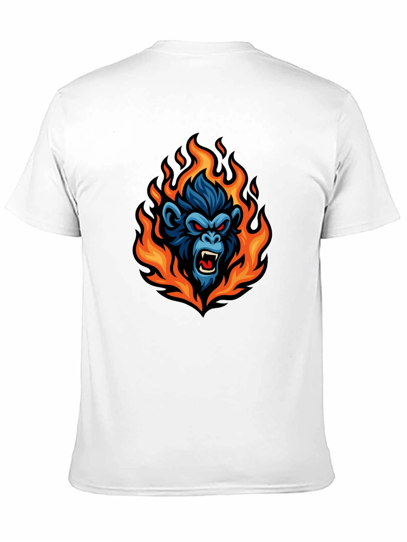 Black Fiery Gorilla Graphic Tee - Black Cotton T-Shirt view 11