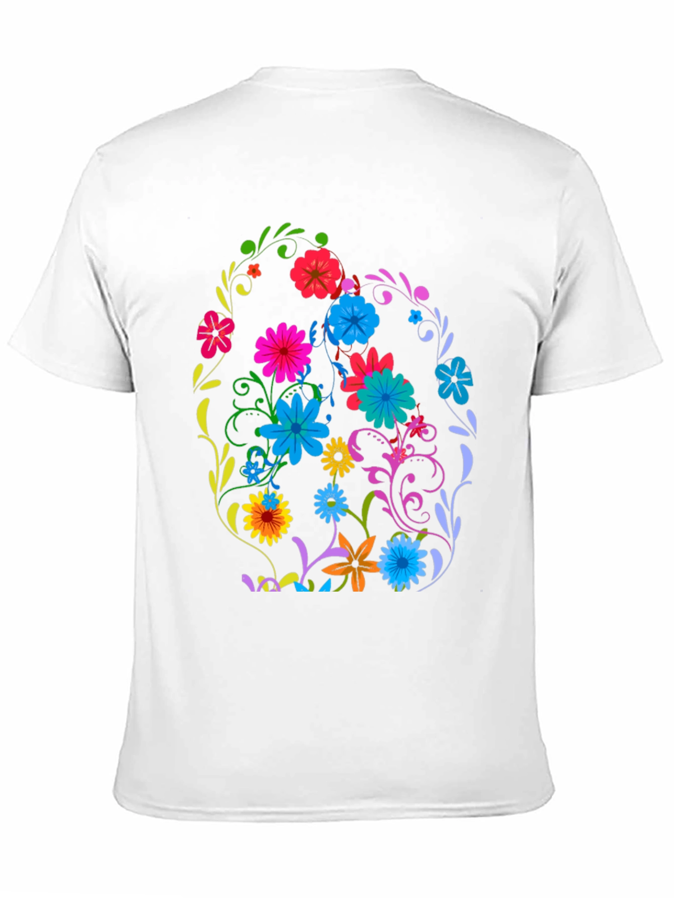 Black Floral Easter Egg Graphic Tee - Black Cotton T-Shirt view 11