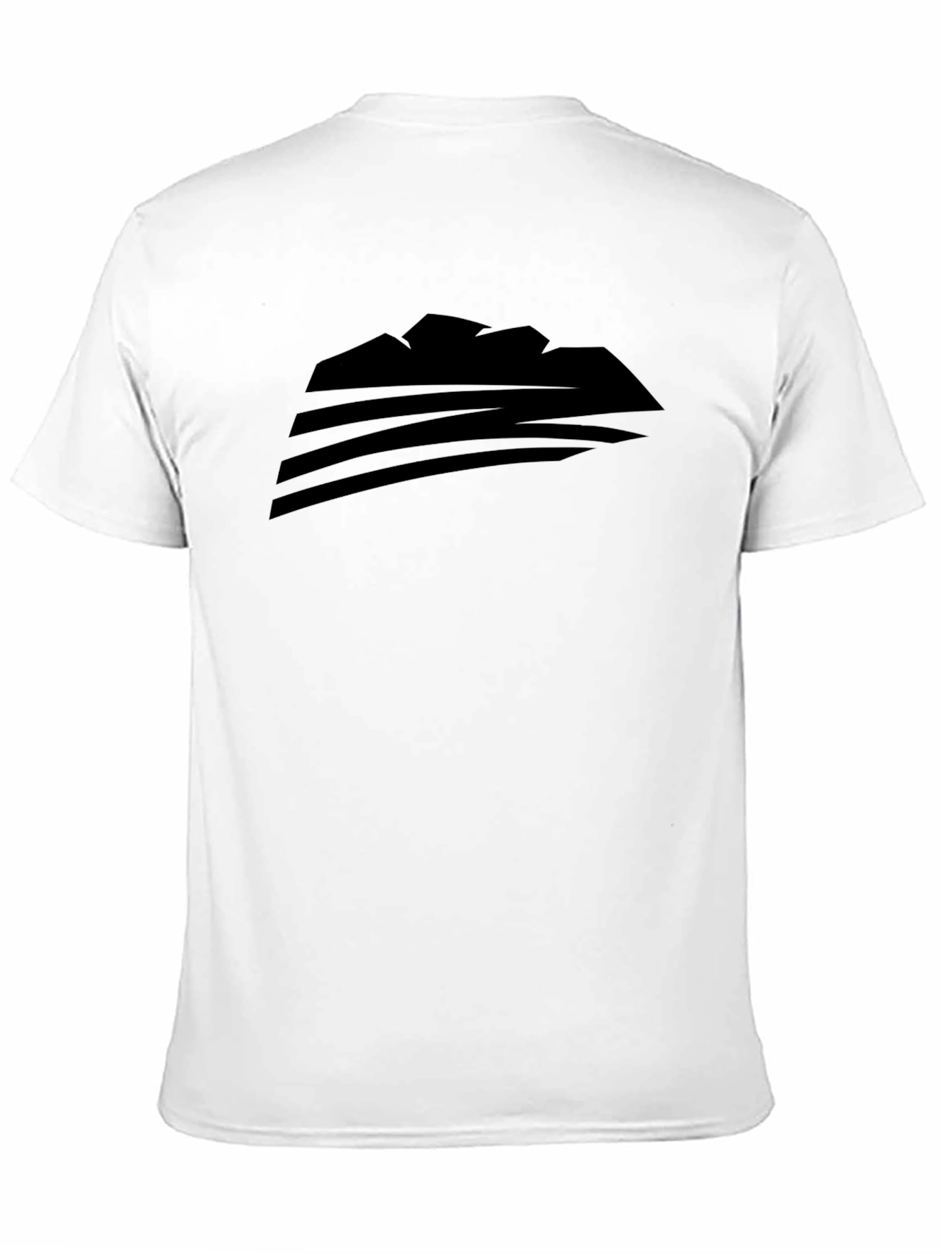 Black Abstract Mountain Graphic Men's Black T-Shirt view 11