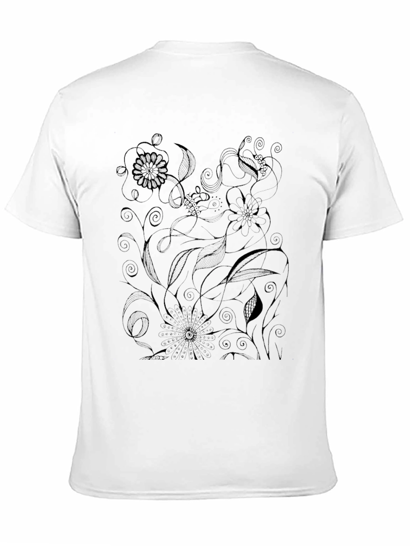 Black Black Floral Print Tee view 11