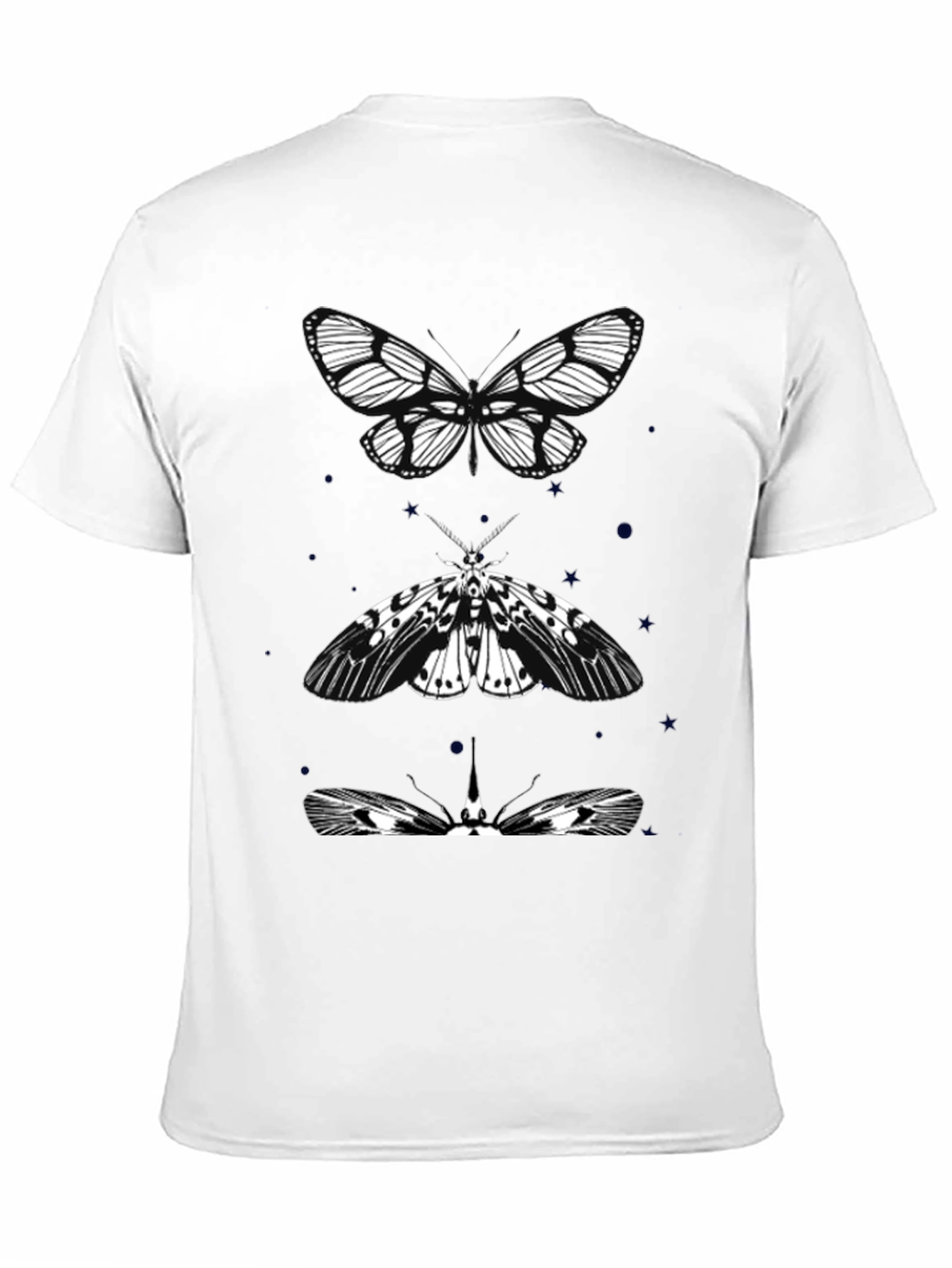 Black Butterfly & Moth Graphic Tee - Black Cotton Blend view 11