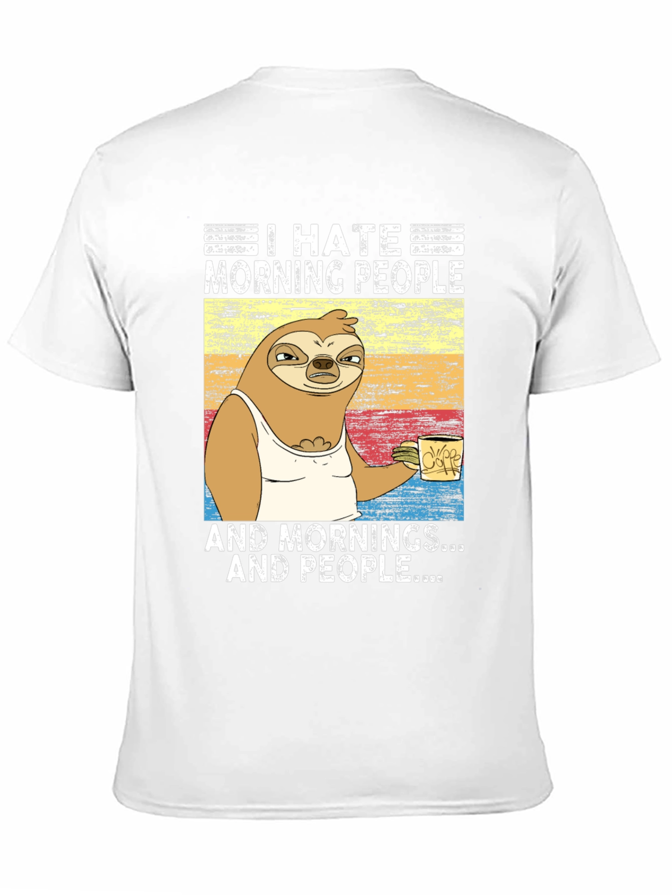 Black I Hate Morning People Sloth Graphic Tee view 11