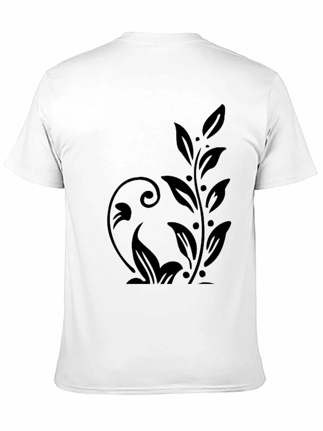 Black Black Floral Print Crew Neck T-Shirt view 11