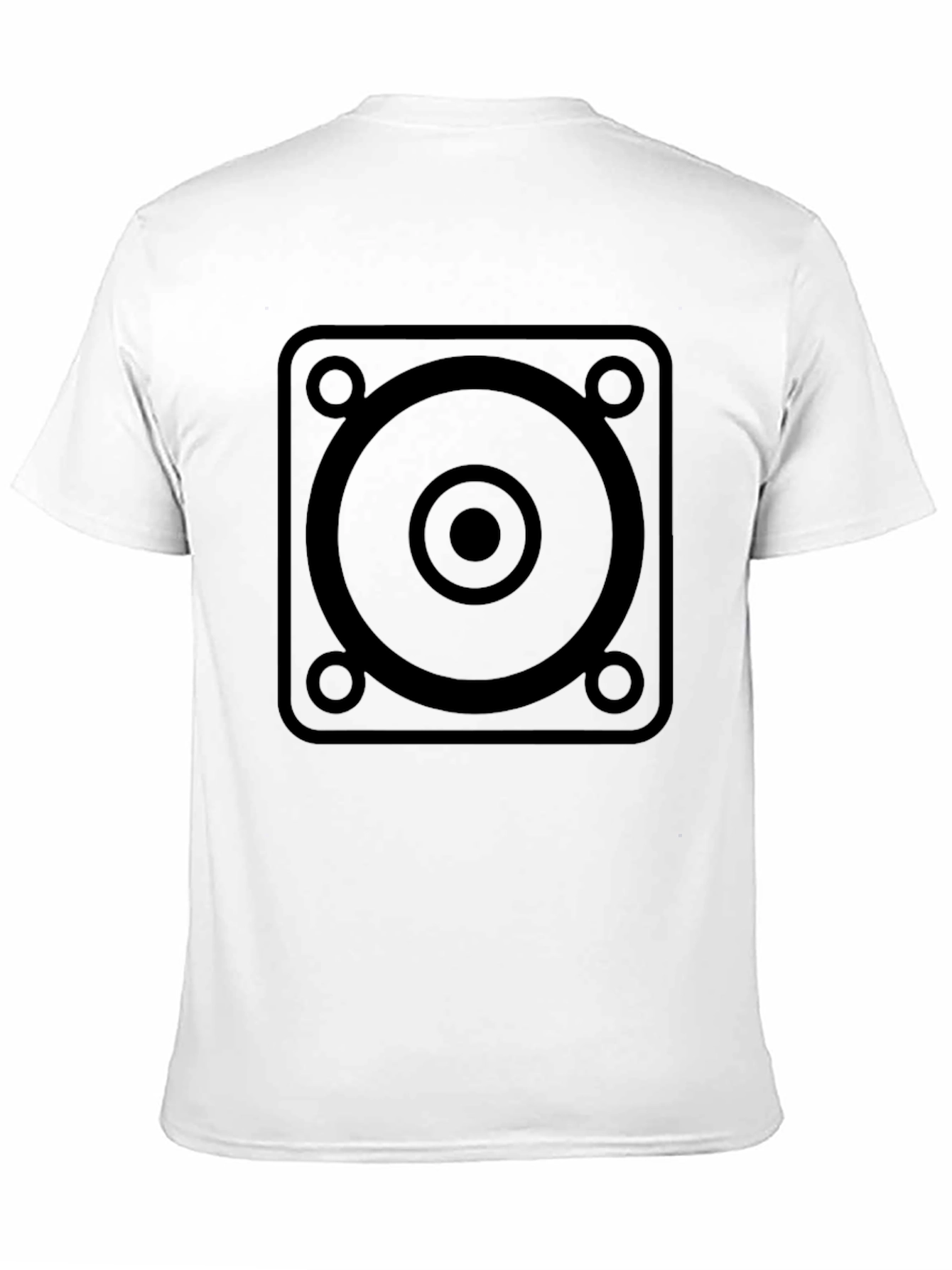 Black Geometric Speaker Graphic Tee - Modern Black Shirt view 11