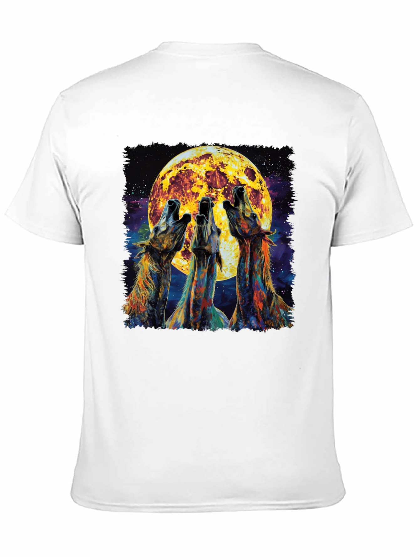 Black Howling Wolves Moon Graphic Tee - Black view 11