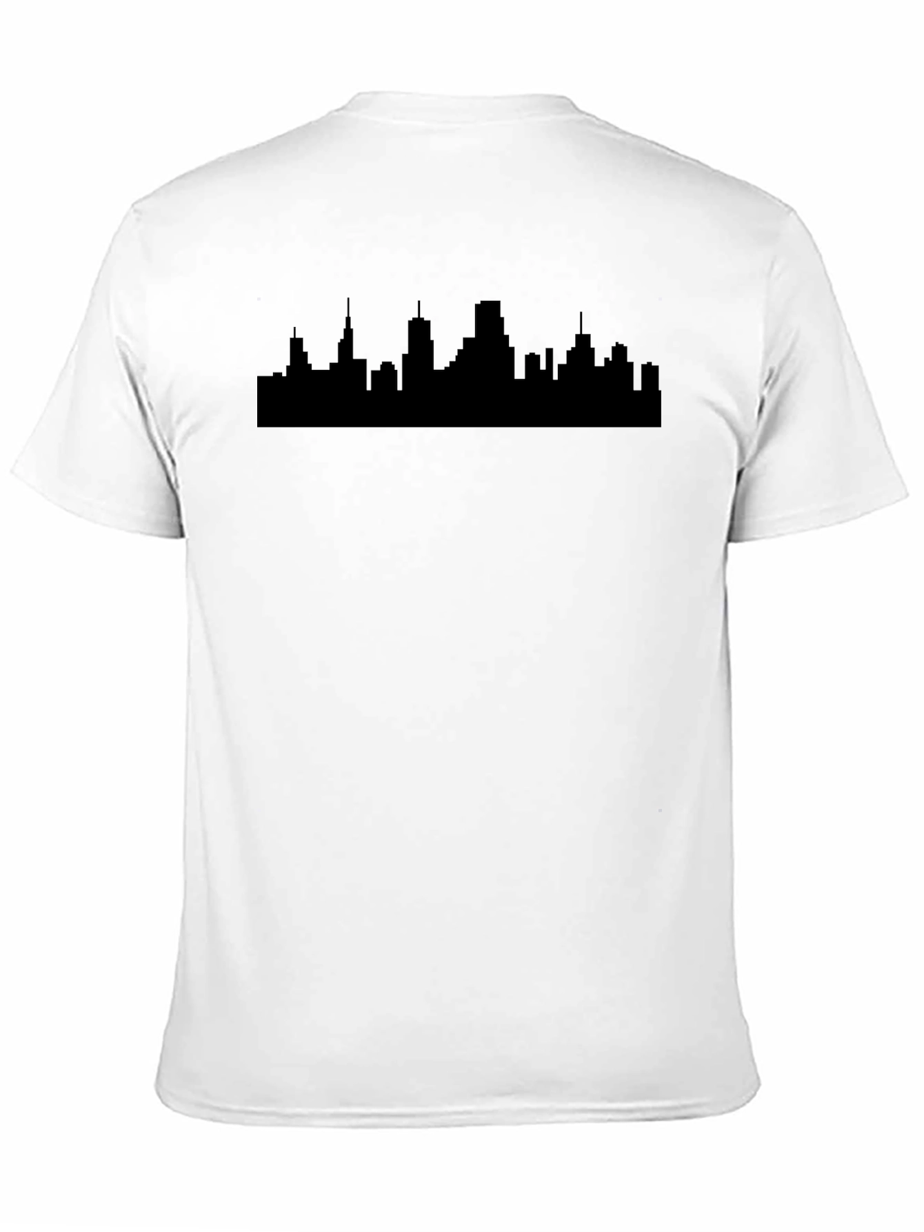 Black Cityscape Silhouette Black T-Shirt view 11
