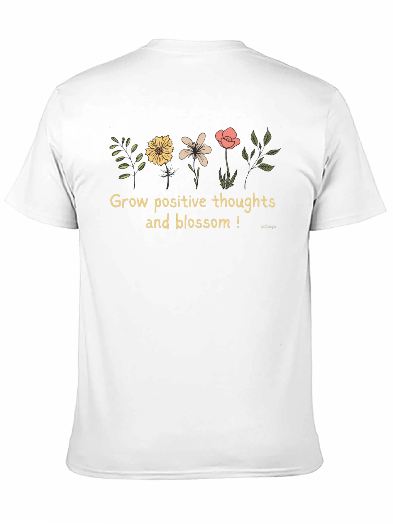 Black Positive Thoughts Blossom T-Shirt view 11