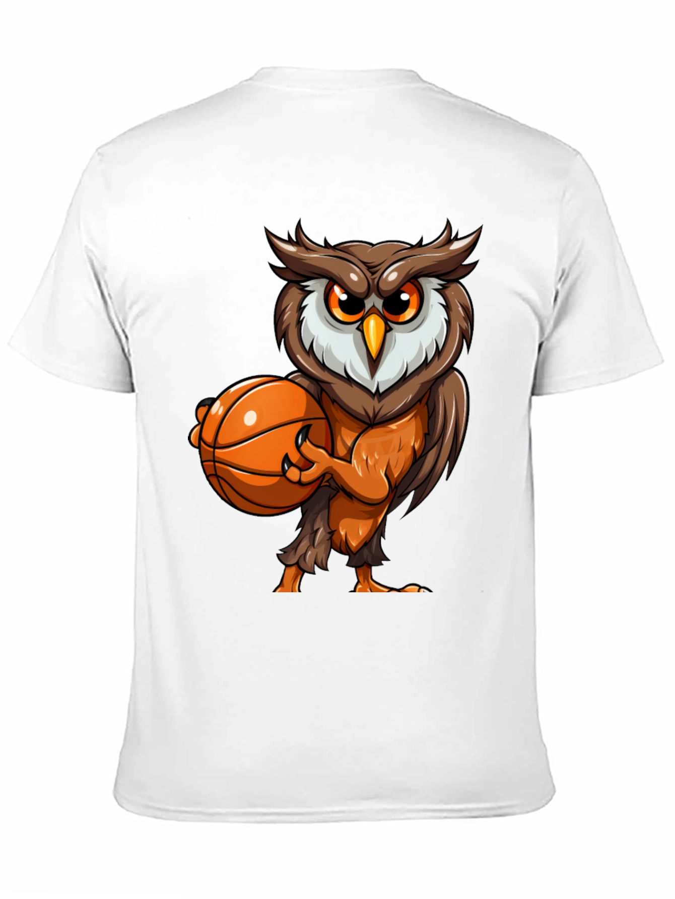 Black Owl Basketball Graphic Tee - Black Cotton T-Shirt view 11