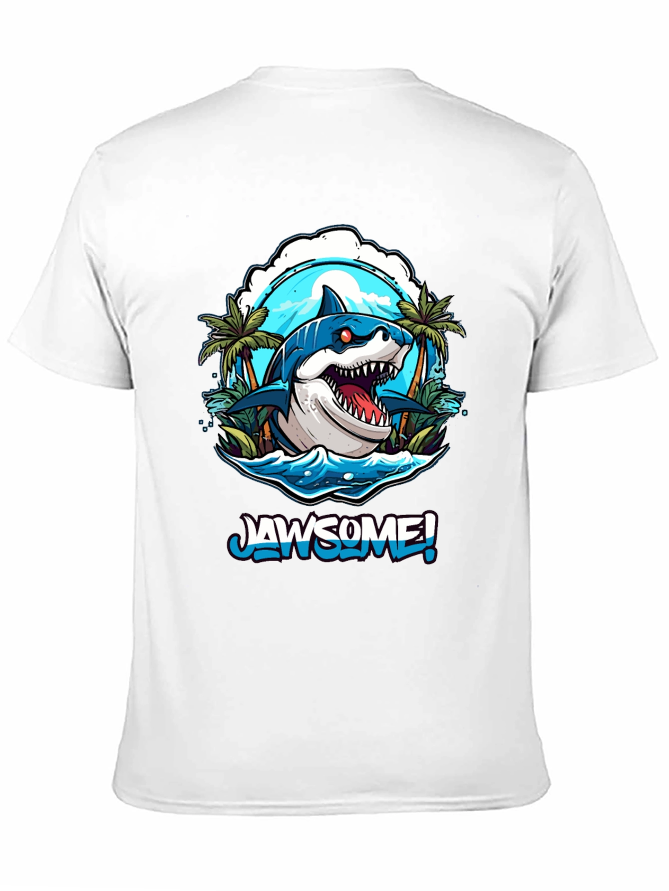 Black Jawsome Shark Graphic Tee - Men's Black T-Shirt view 11