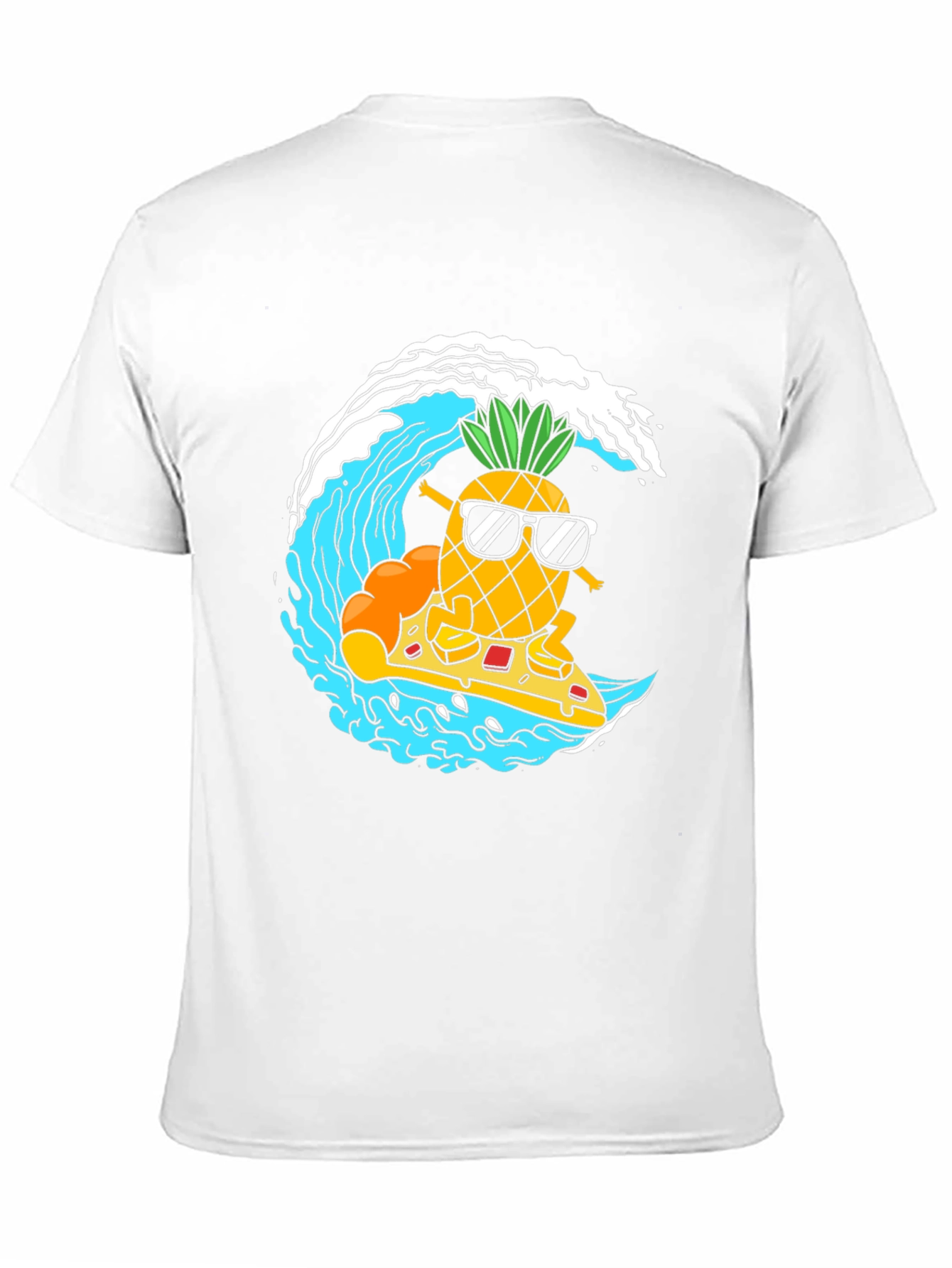 Black Surfing Pineapple Pizza T-Shirt view 11