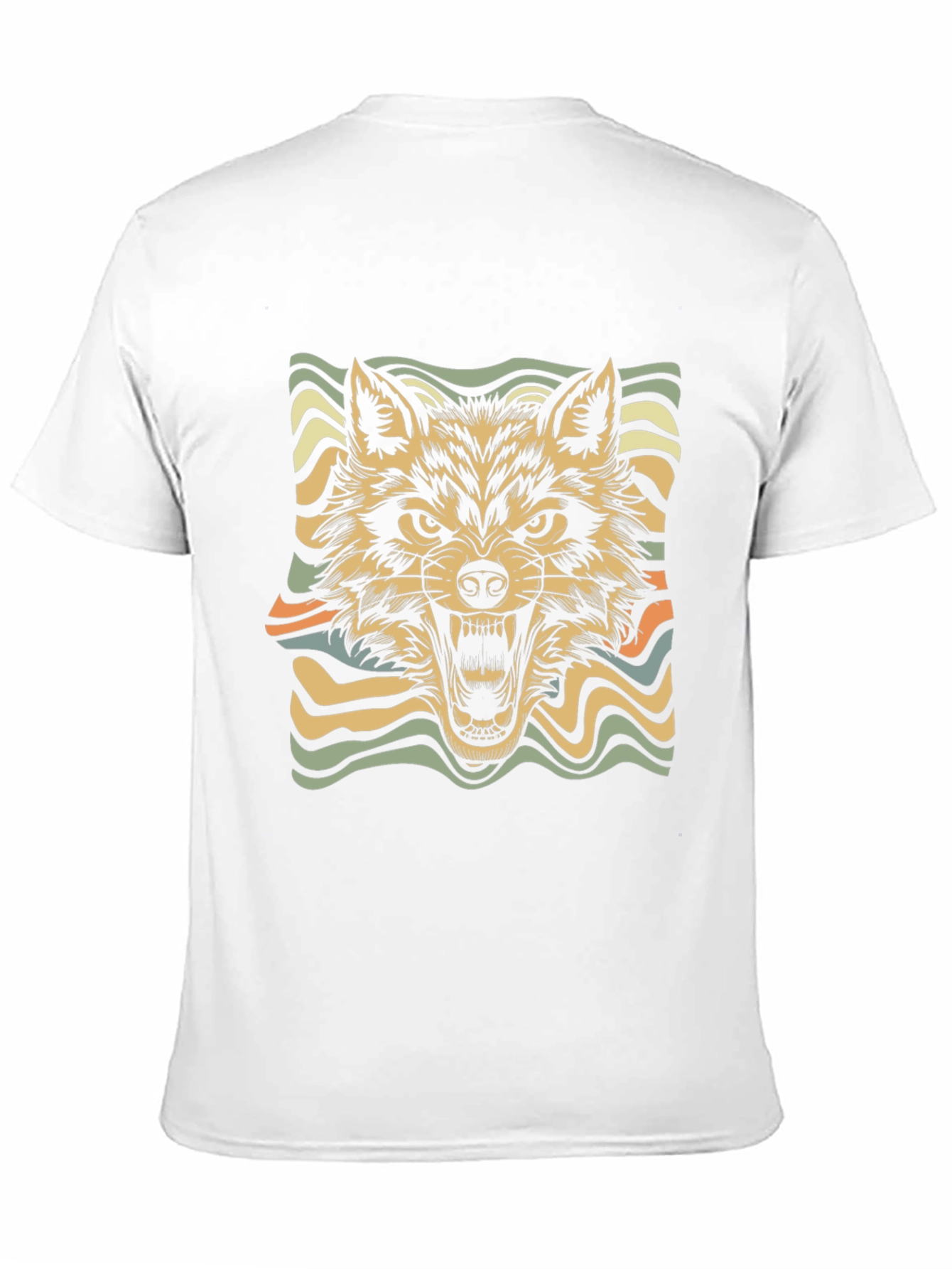 Black Retro Wolf Graphic Tee - Stylish Black T-Shirt view 11