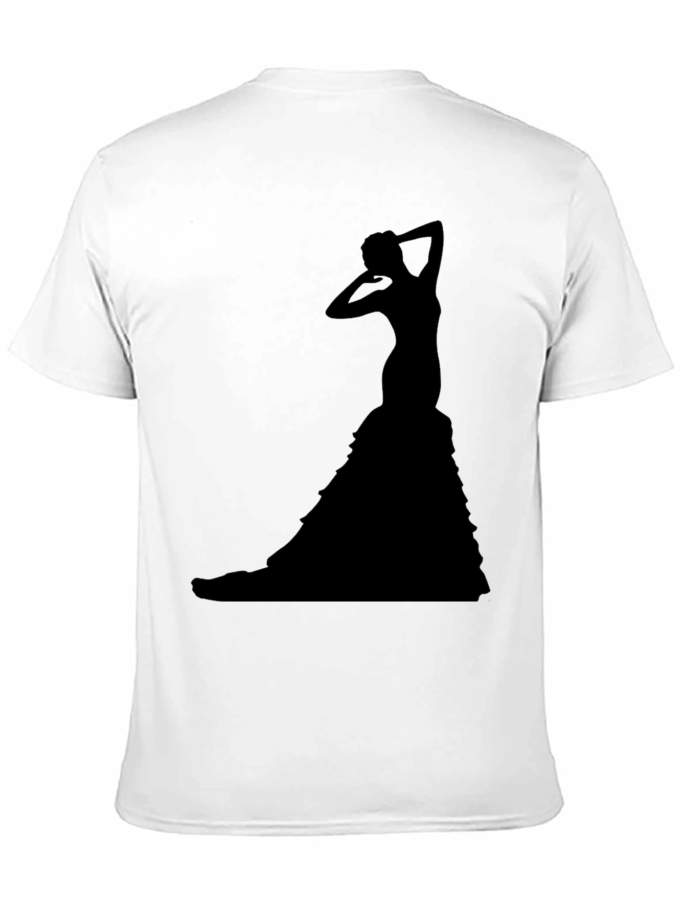 Black Elegant Silhouette Graphic T-Shirt - Black view 11
