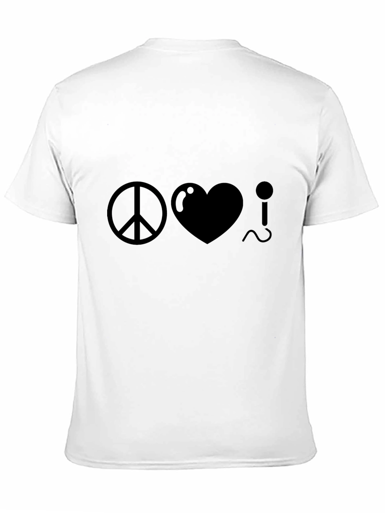 Black Peace Love Music Graphic Tee - Classic Black T-Shirt view 11