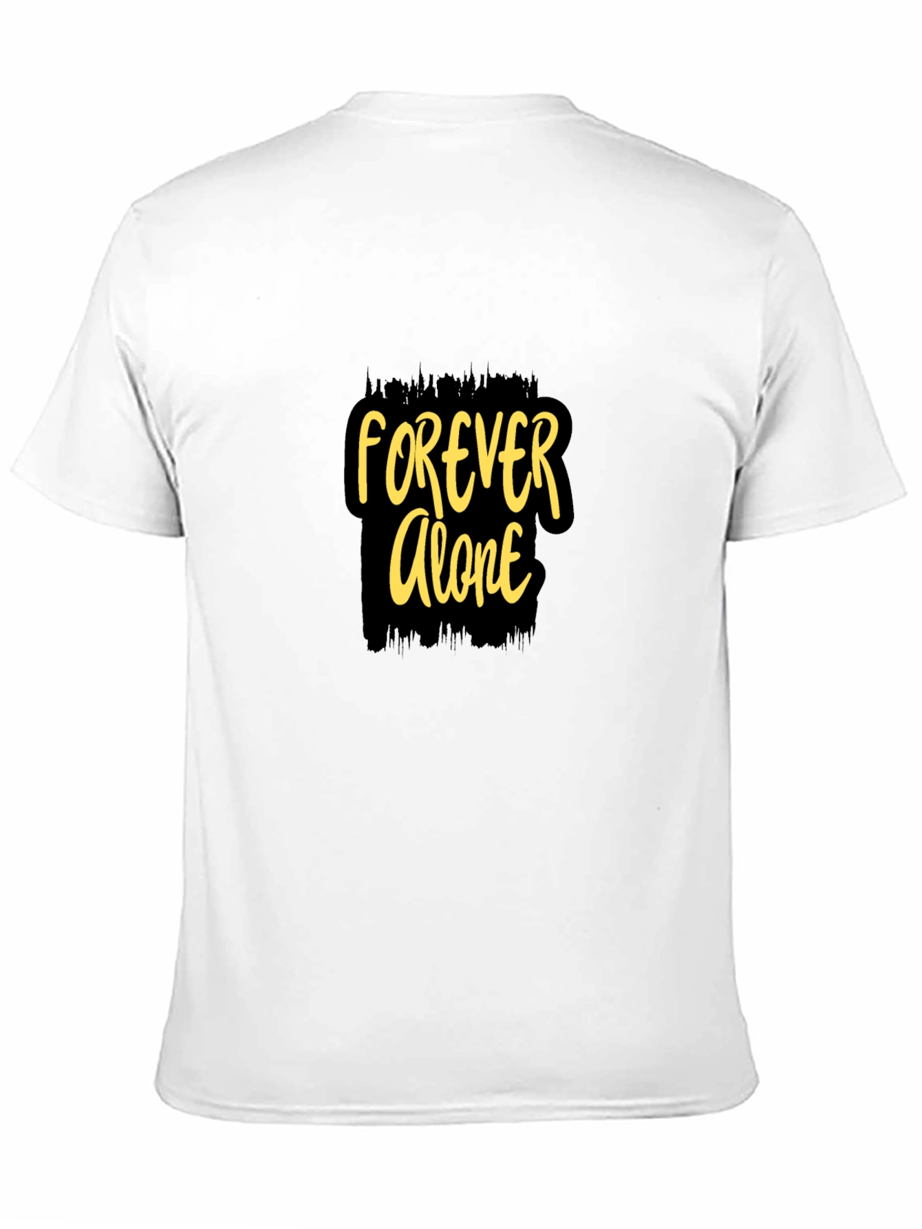 Black Forever Alone Graphic Black T-Shirt view 11