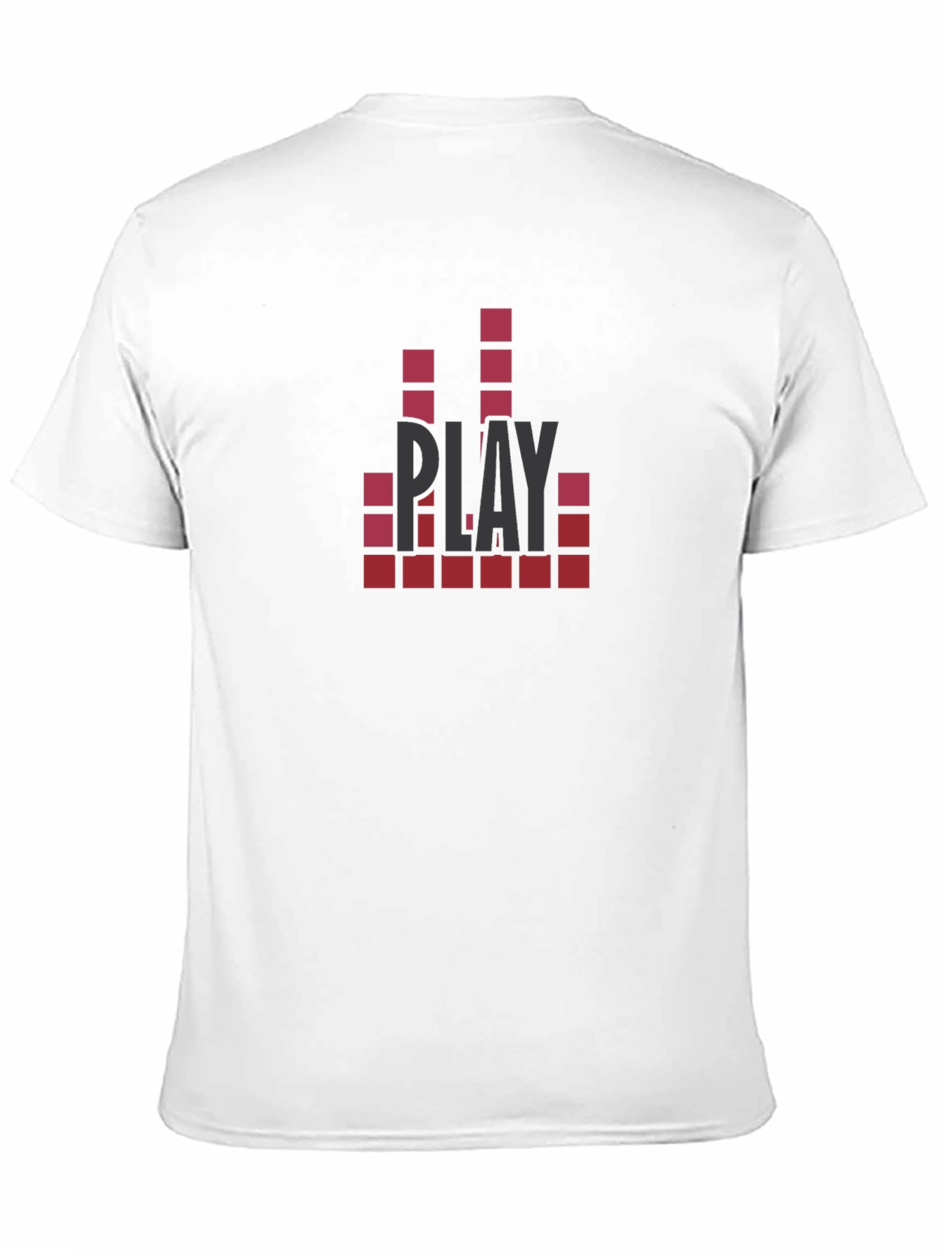 Black Men's Black T-Shirt with Play Graphic view 11