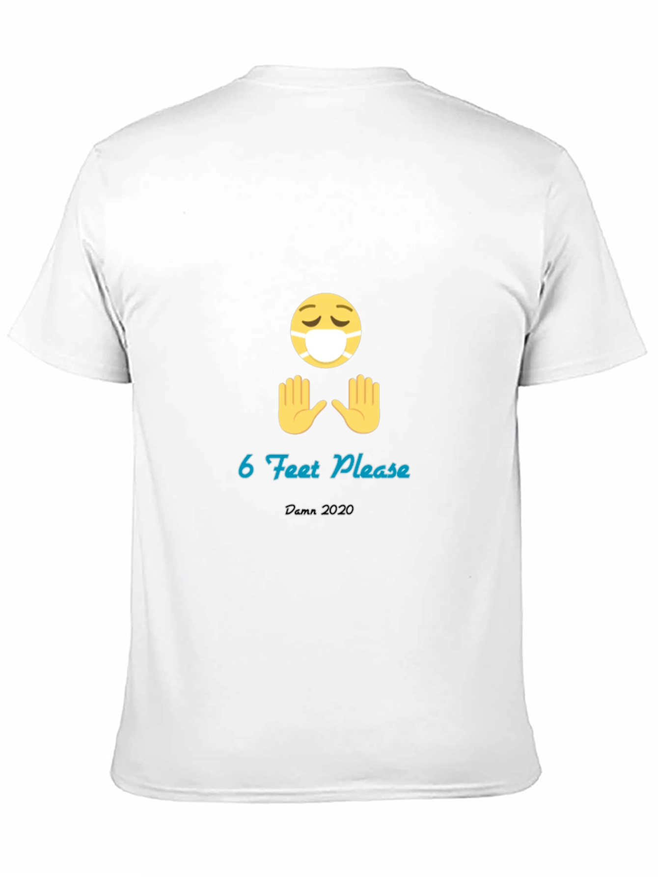 Black Social Distancing T-Shirt: 6 Feet Please, Masked Emoji view 11