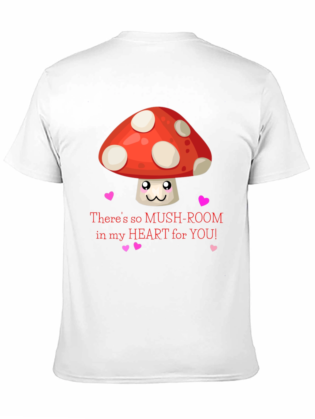 Black Mushroom Heart Valentine T-Shirt, Cute Love Tee view 11