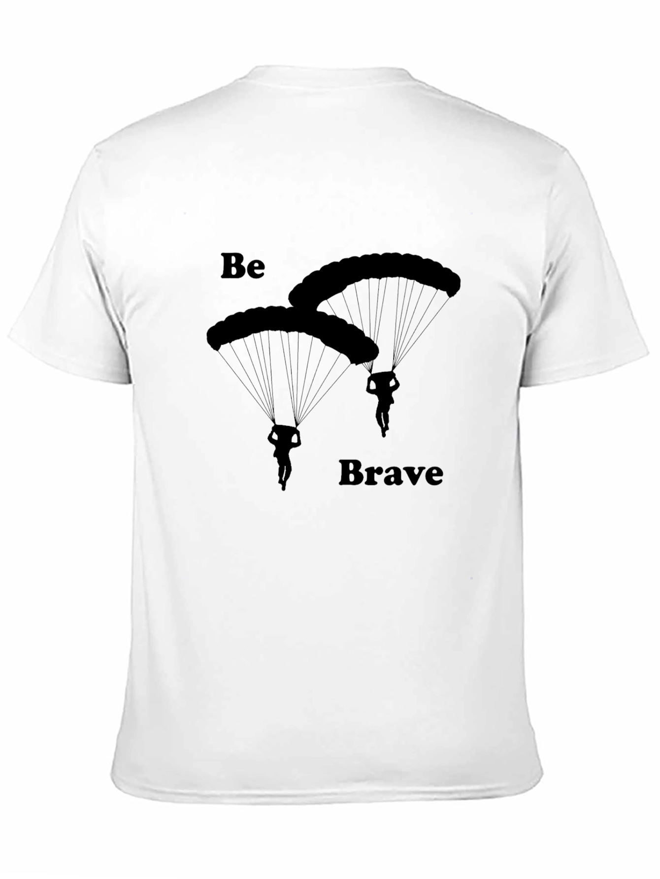 Black Be Brave Skydiving T-Shirt - Black Cotton Tee view 11