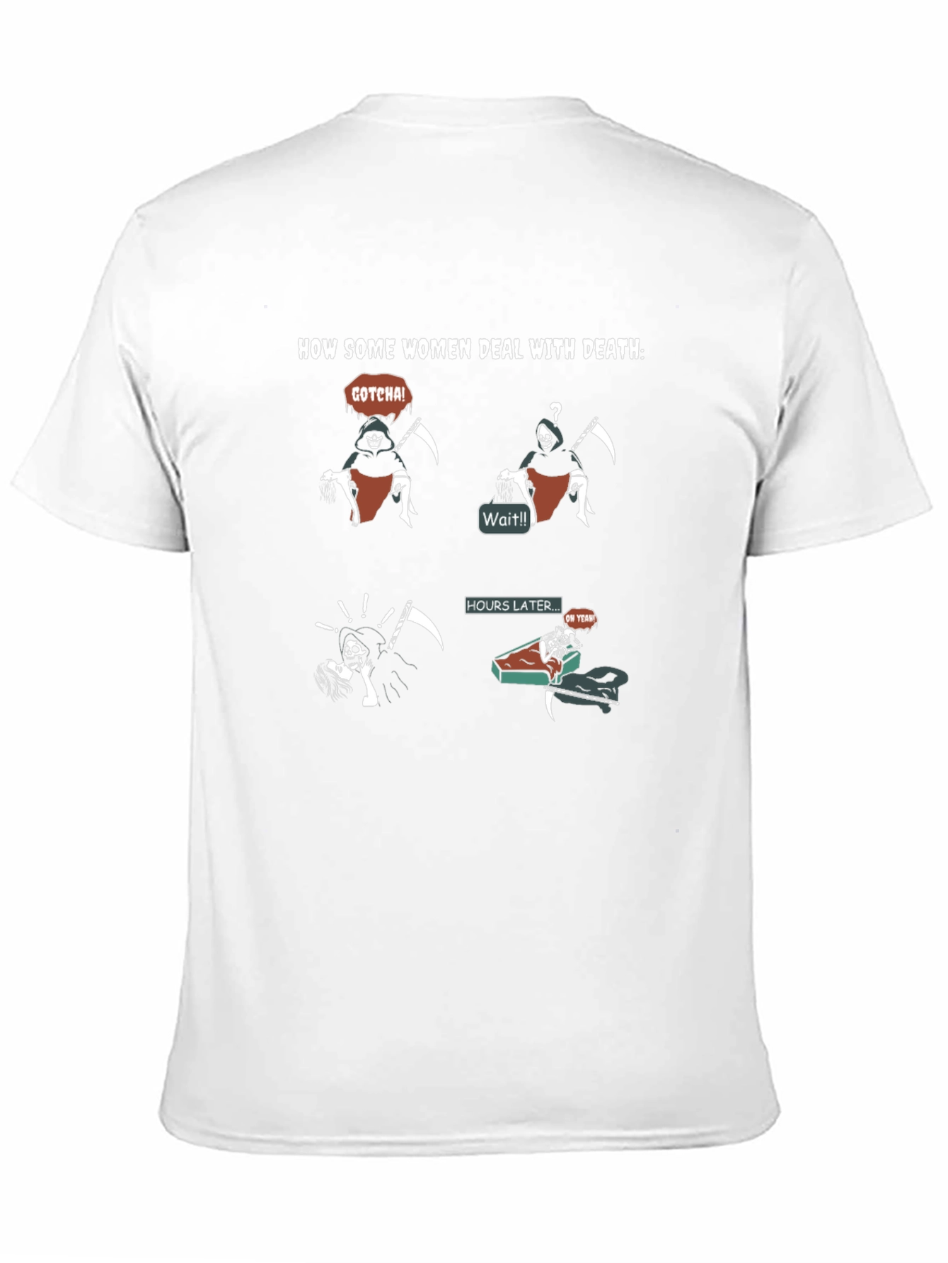 Black Funny "How Some Women Deal With Death" Graphic T-Shirt view 11