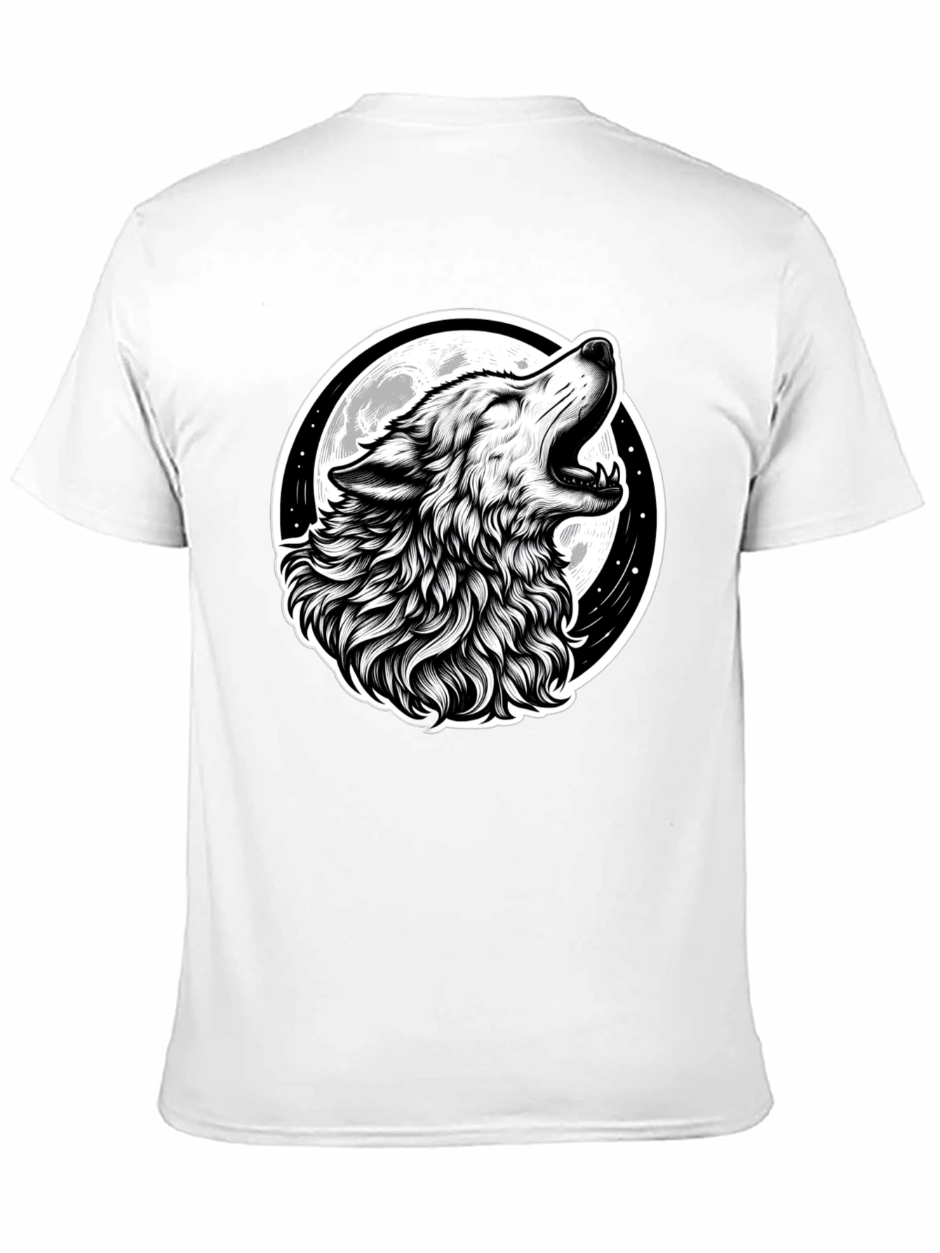 Black Wolf Moon Graphic Tee - Black Cotton T-Shirt view 11