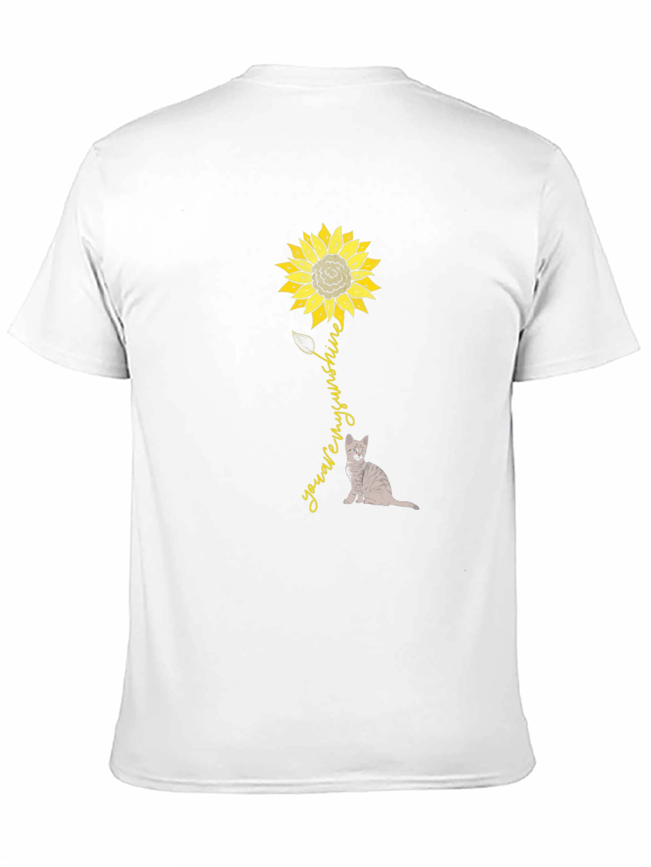 Black Sunflower Cat Graphic T-Shirt view 11