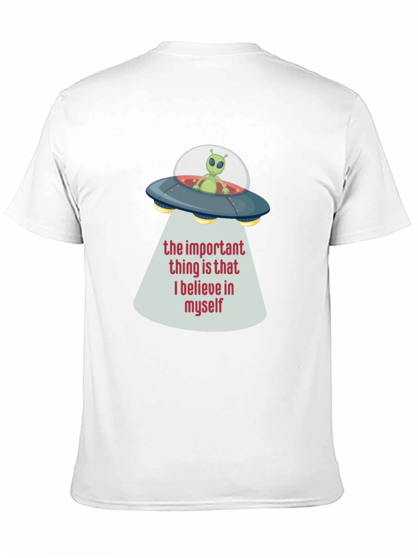 Black Believe In Myself Alien UFO T-Shirt view 11
