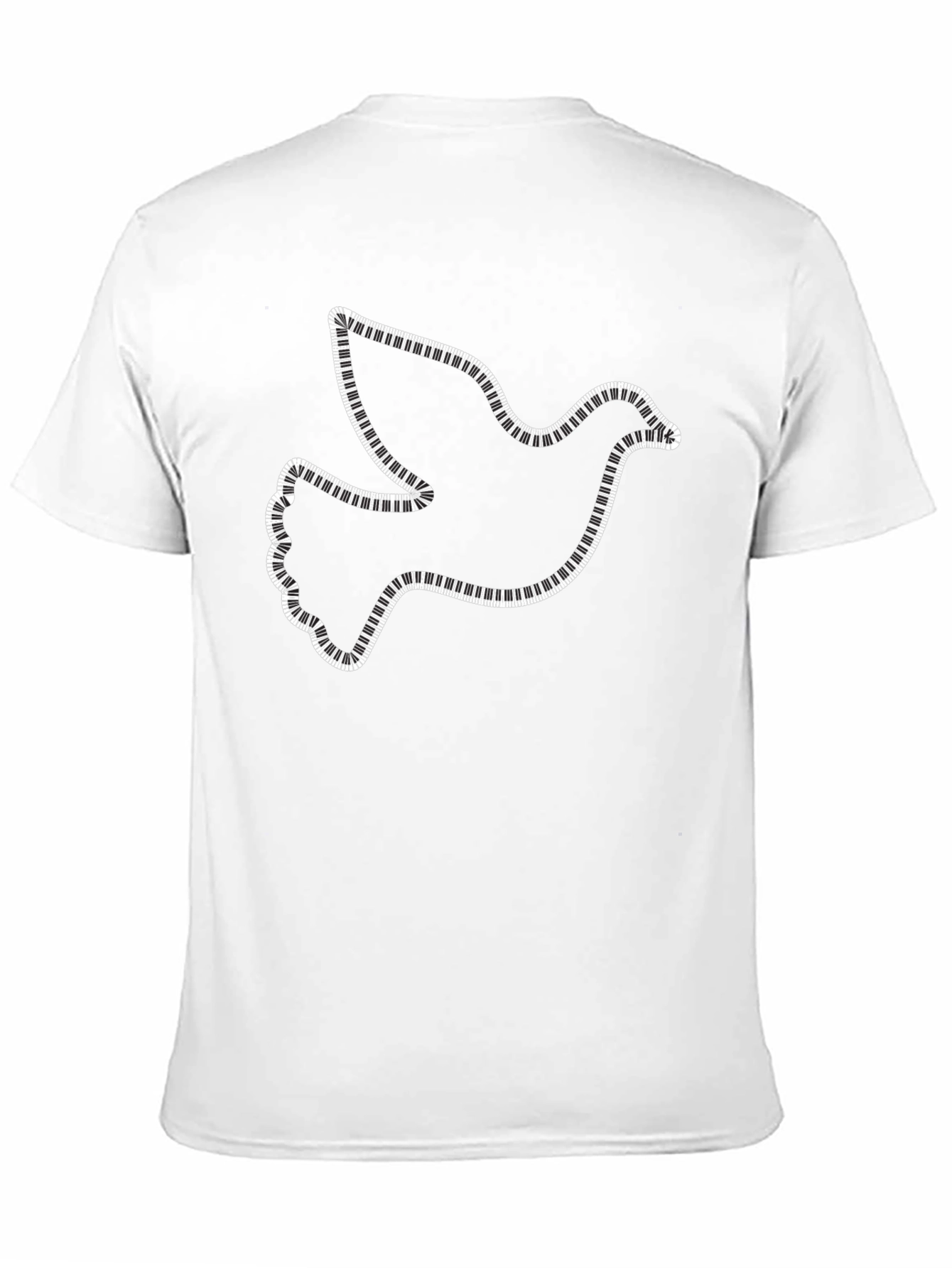 Black Dove Piano Keys Black T-Shirt view 11