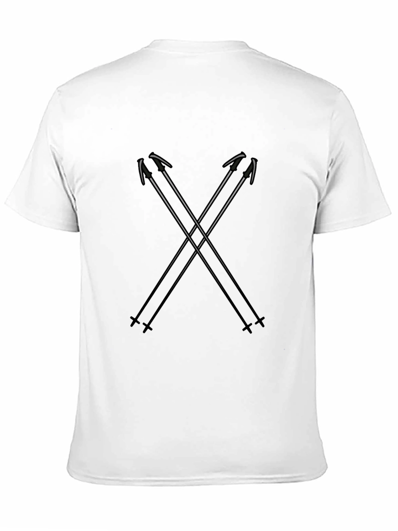 Black Ski Poles Graphic T-Shirt view 11