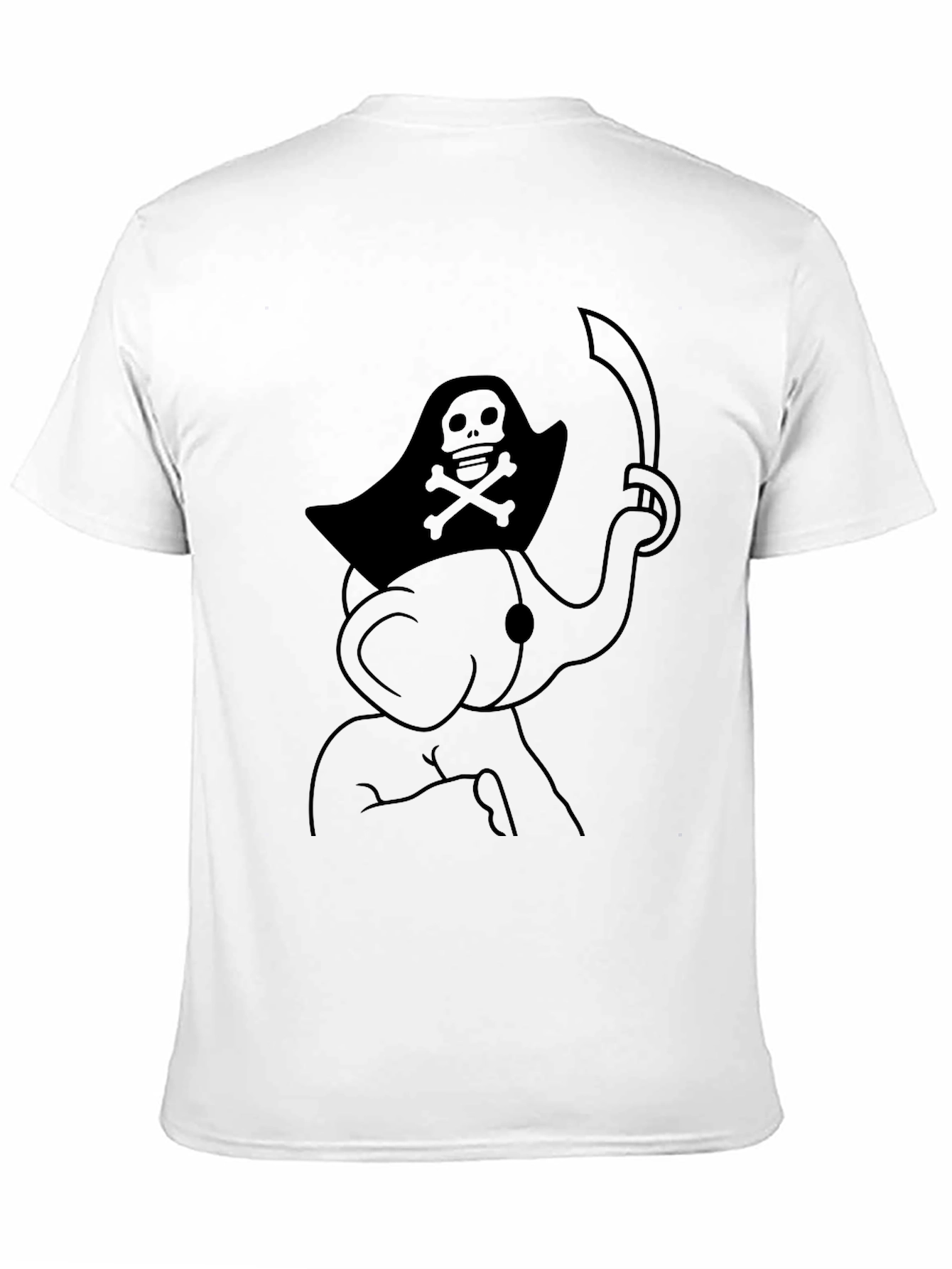 Black Pirate Elephant Graphic Tee - Men's Black T-Shirt view 11