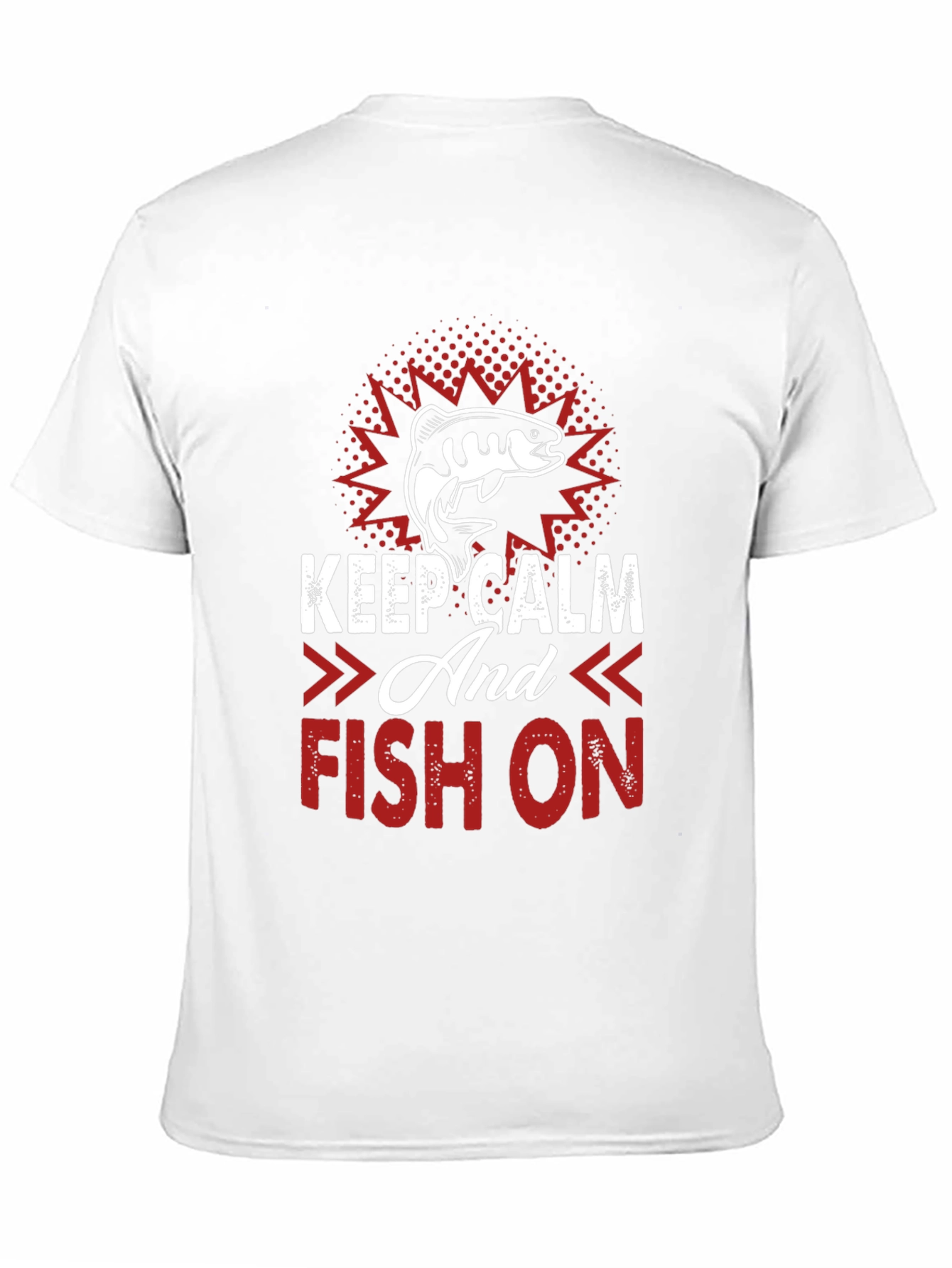 Black Keep Calm and Fish On T-Shirt view 11