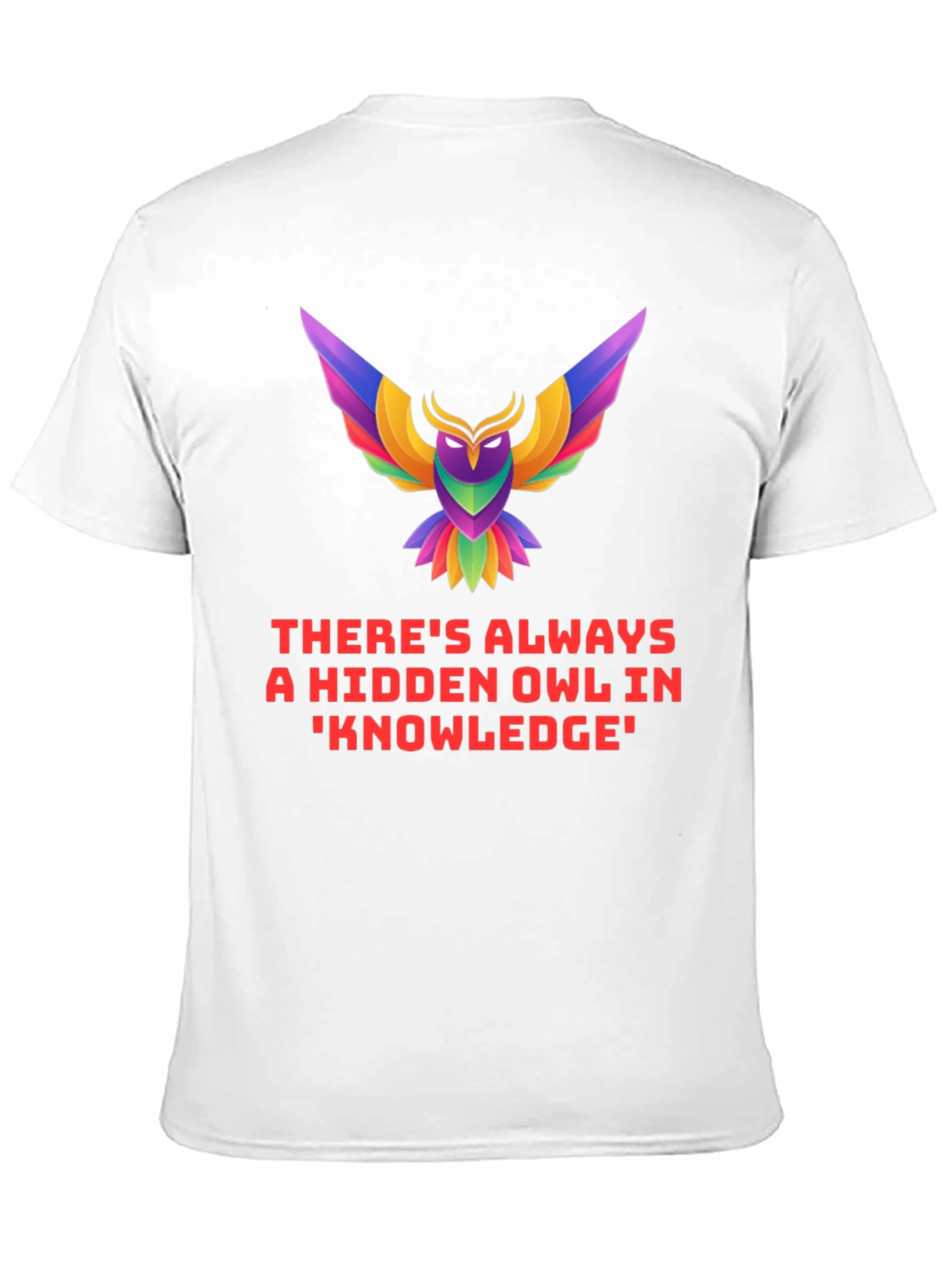 Black Hidden Owl Knowledge Tee - Unique Graphic T-Shirt view 11