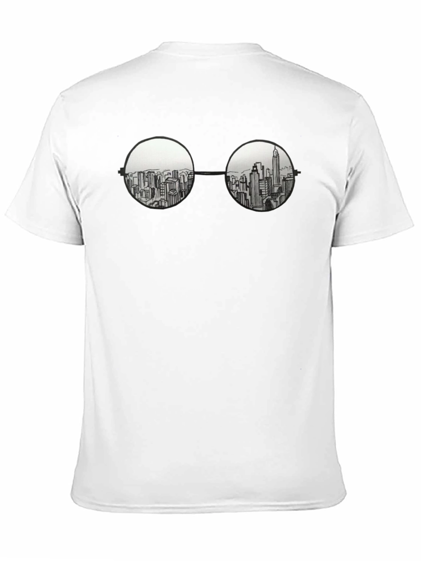 Black Cityscape in Specs Graphic Tee - Black Cotton view 11
