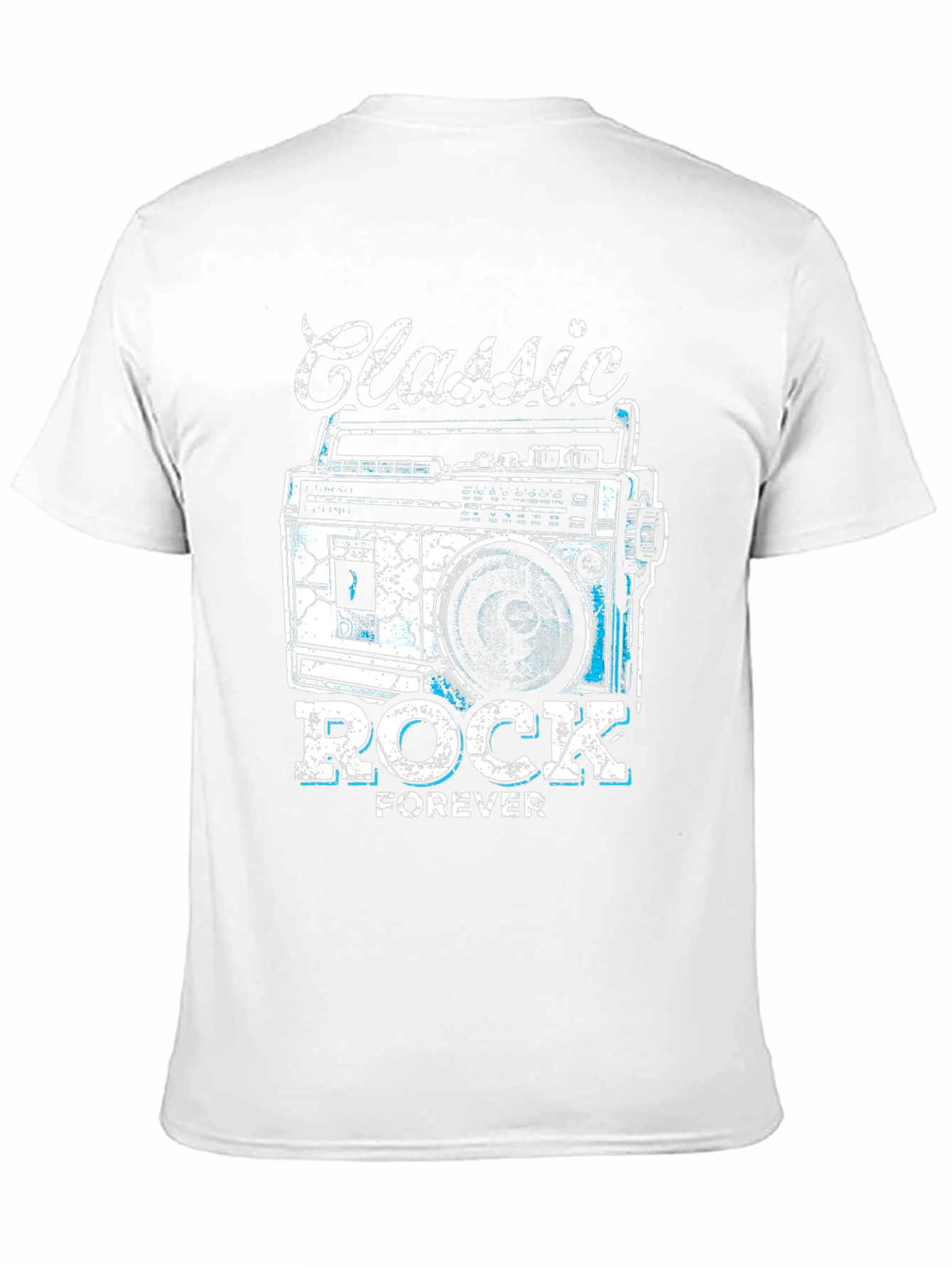 Black Classic Rock Forever Tee - Retro Boombox Graphic view 11