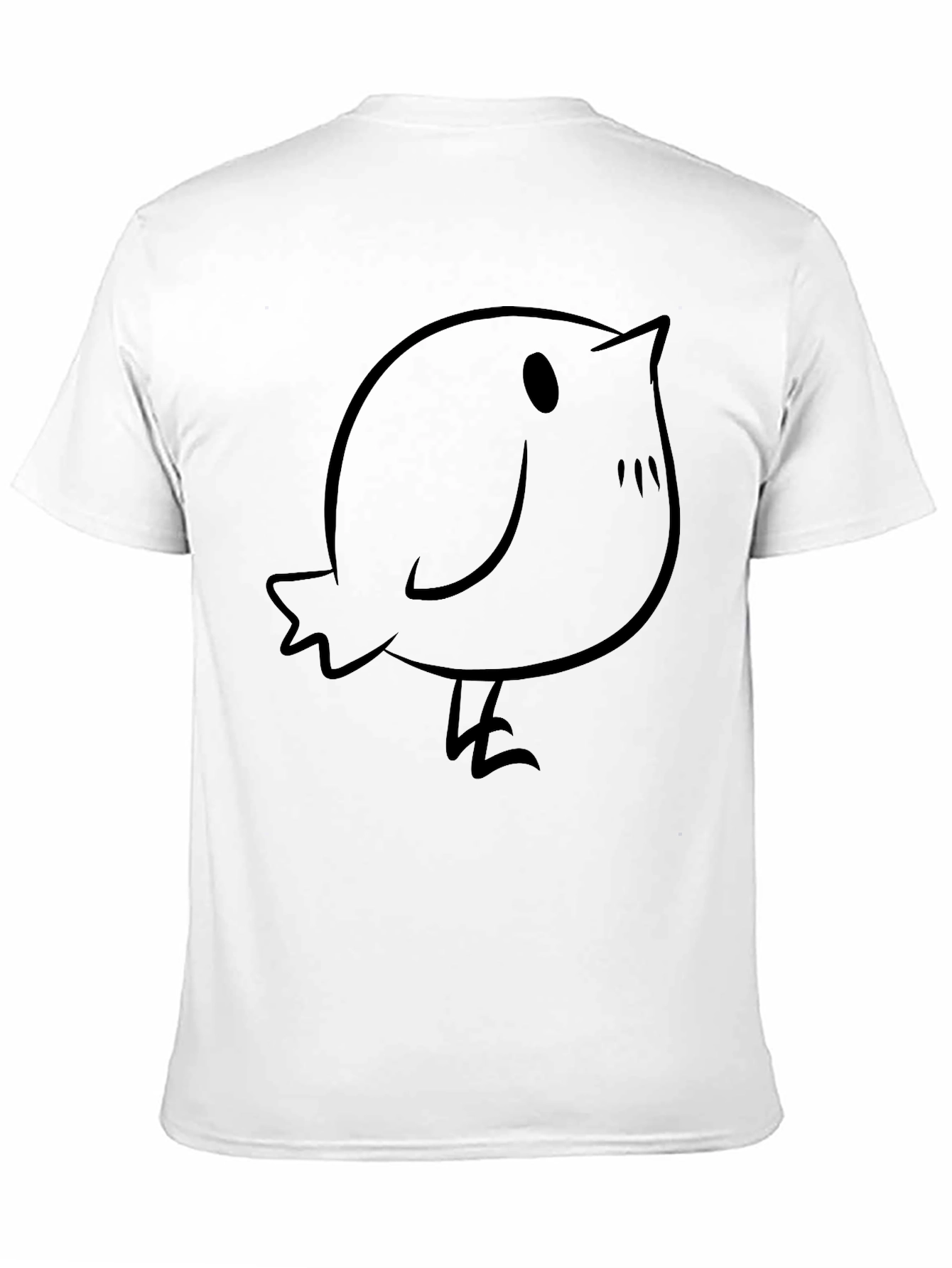 Black Cute Bird Graphic Tee - Casual Black T-Shirt view 11
