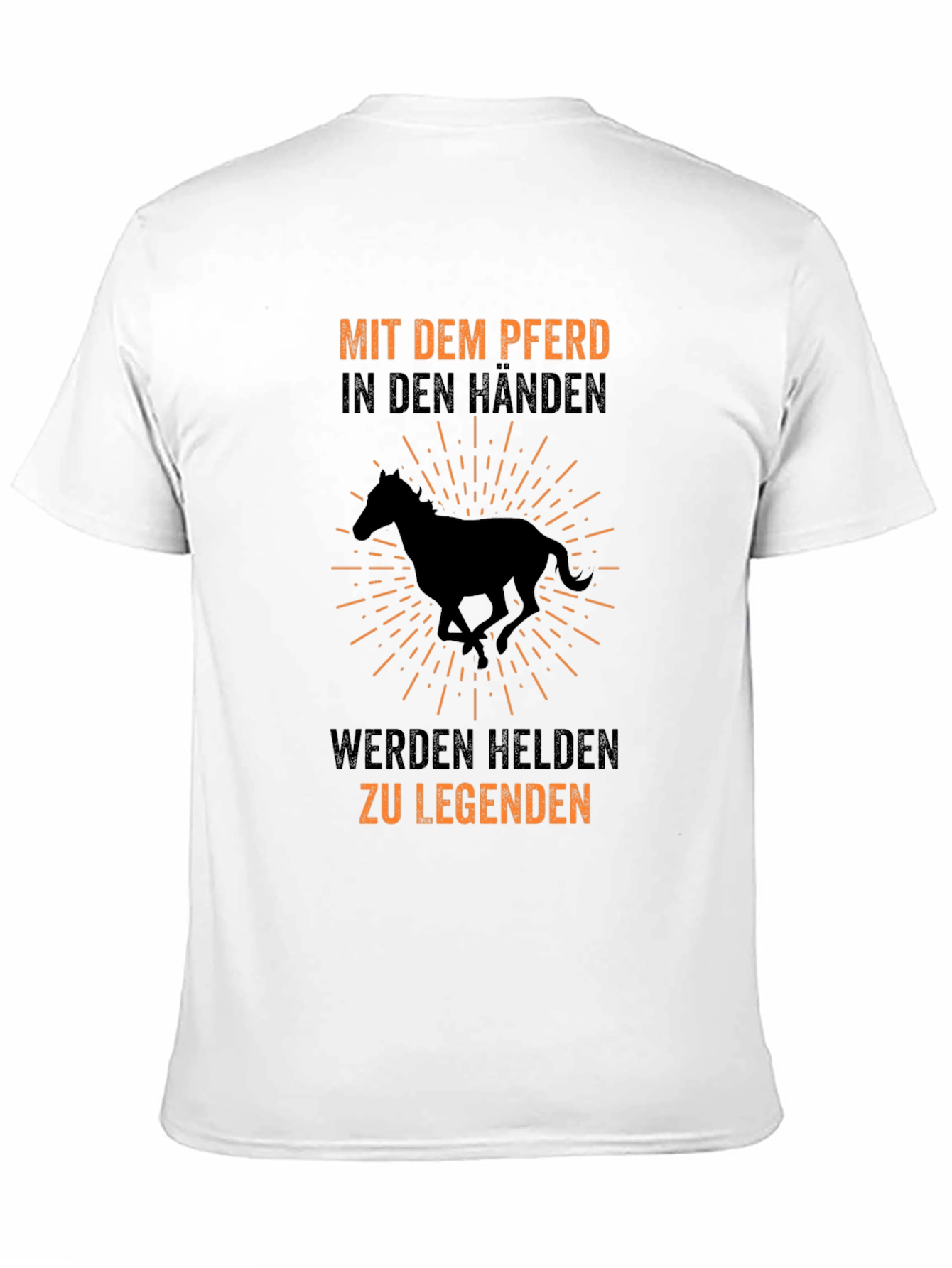 Black Horse Legend T-Shirt - "Mit dem Pferd in den Händen" Design view 11