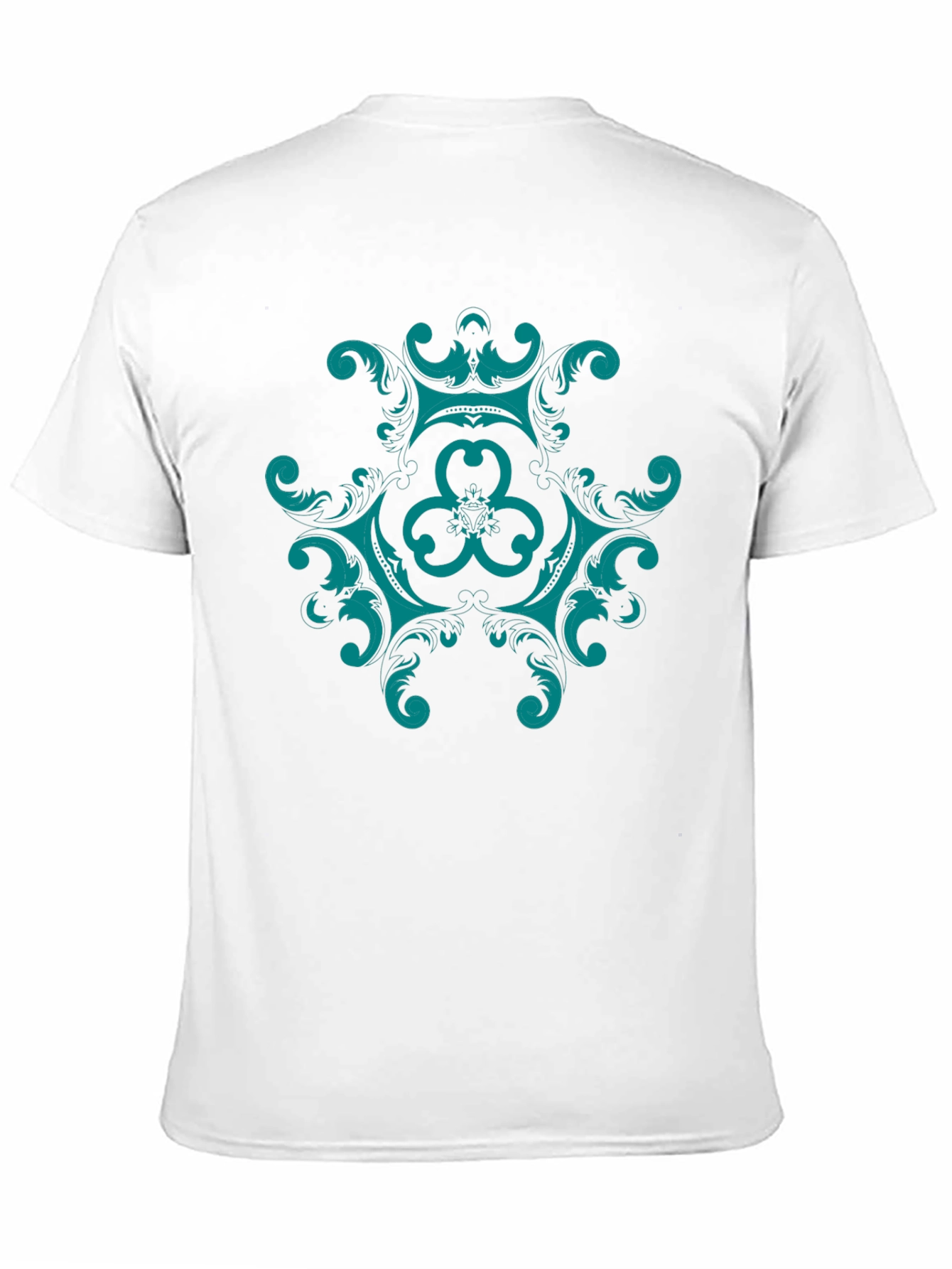 Black Elegant Teal Mandala Graphic Tee - Black Cotton Comfort view 11