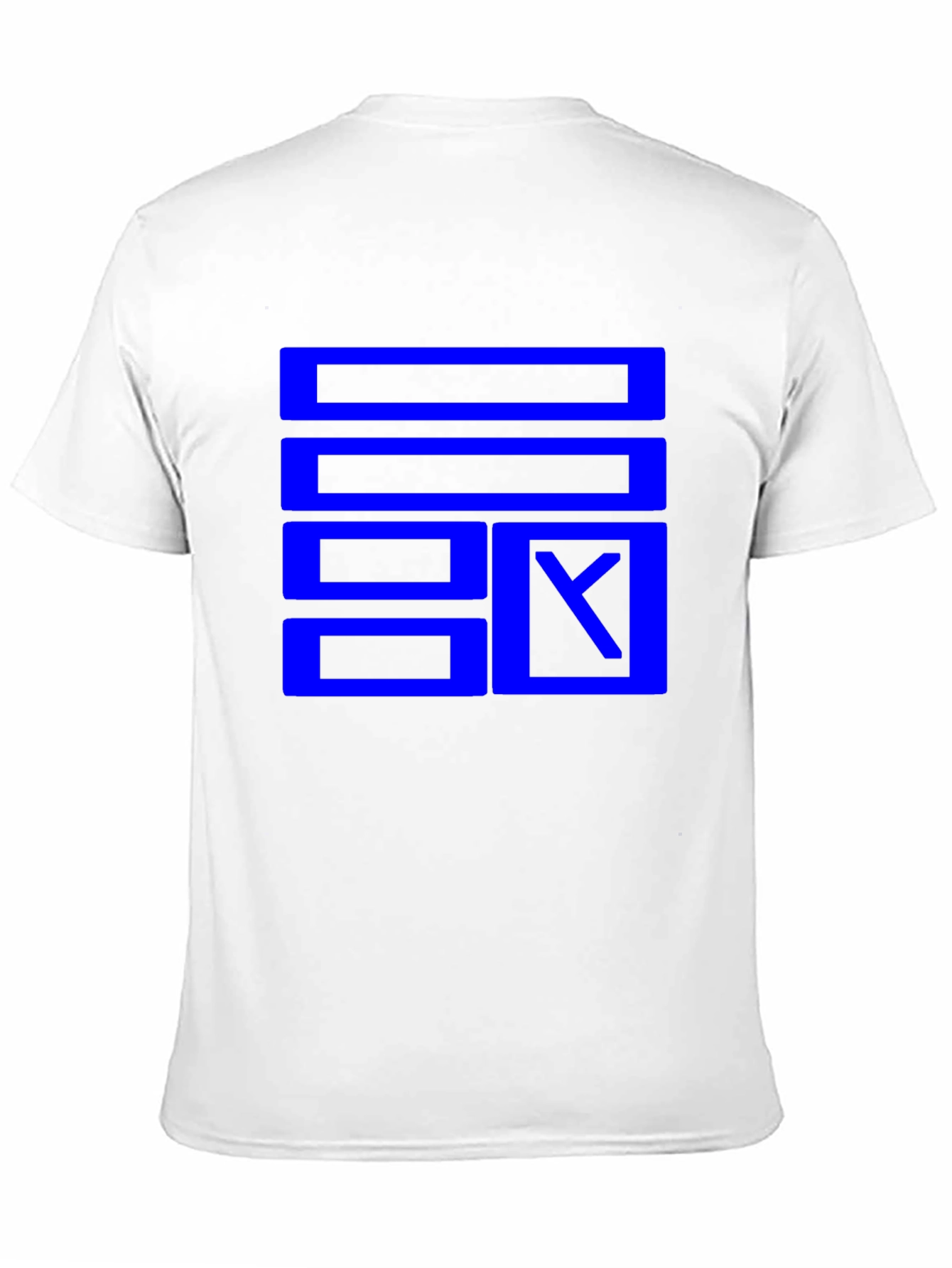 Black Geometric Blue Graphic Print Black T-Shirt view 11