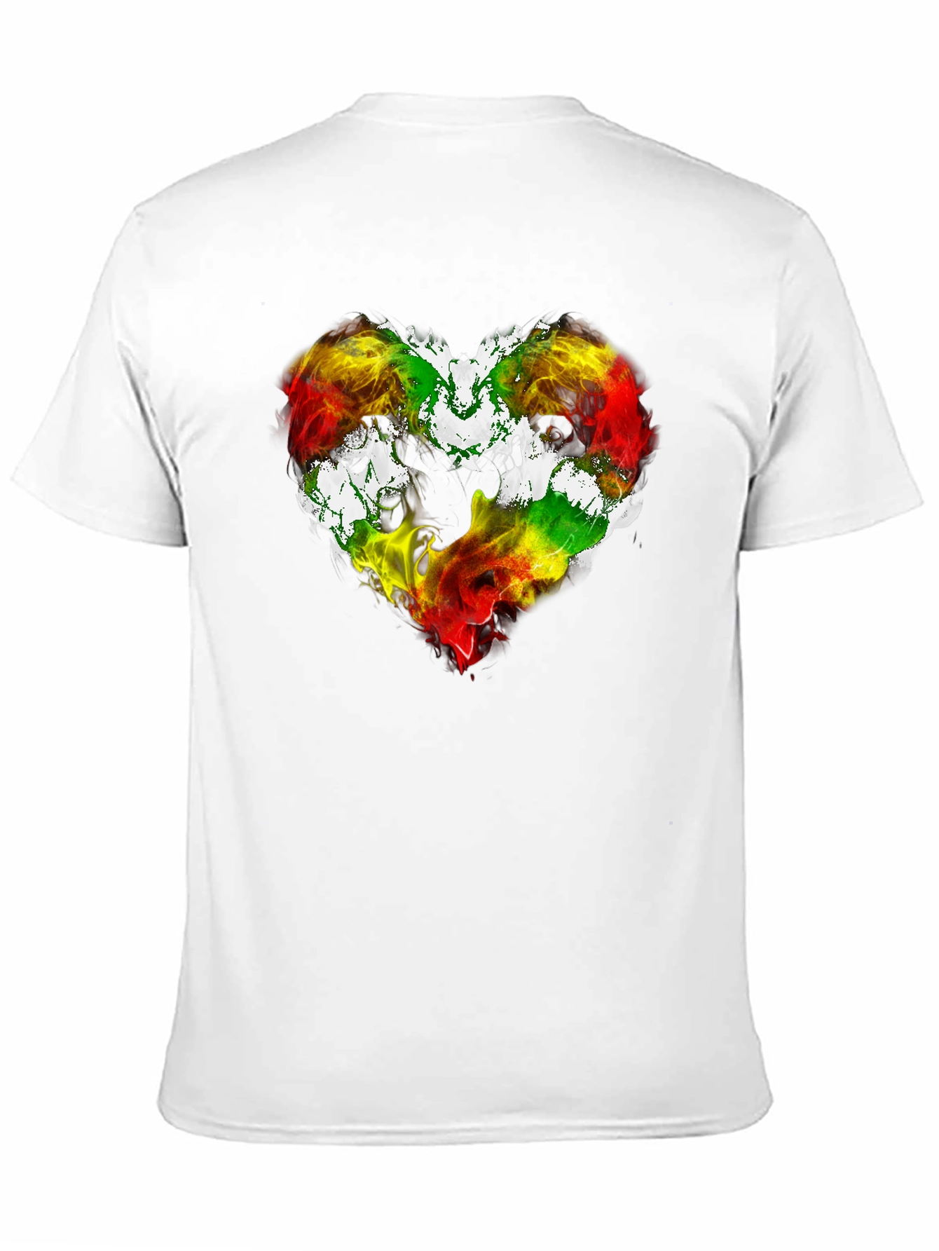 Black Rasta Heart Graphic T-Shirt - Love Reggae Music view 11
