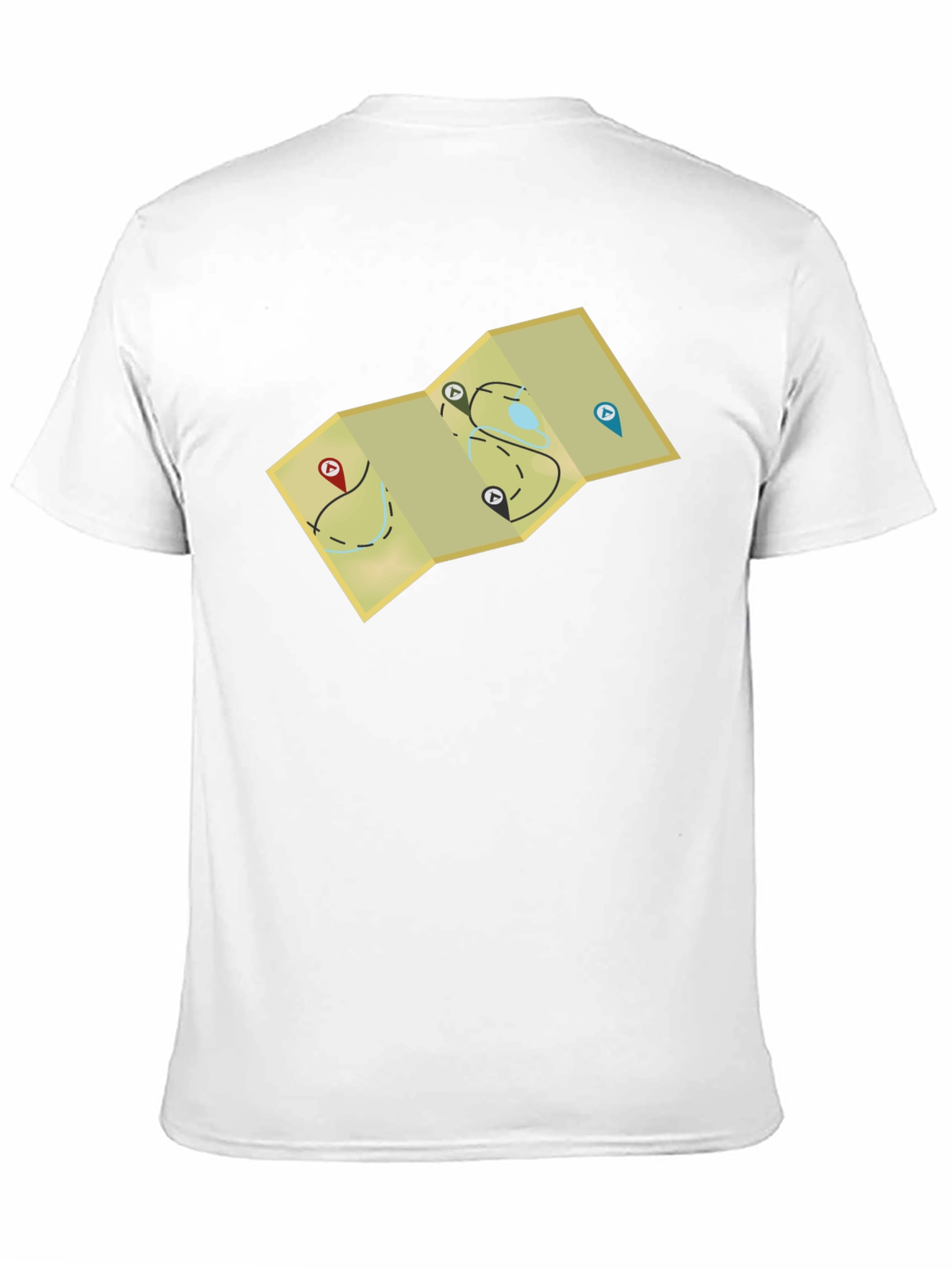 Black Adventure Map Graphic Tee - Black Cotton Blend view 11