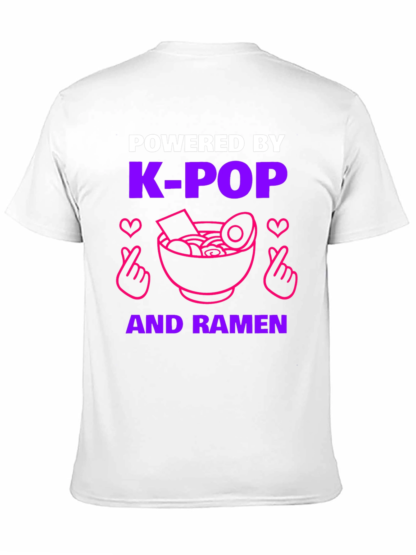Black K-Pop & Ramen Powered T-Shirt view 11