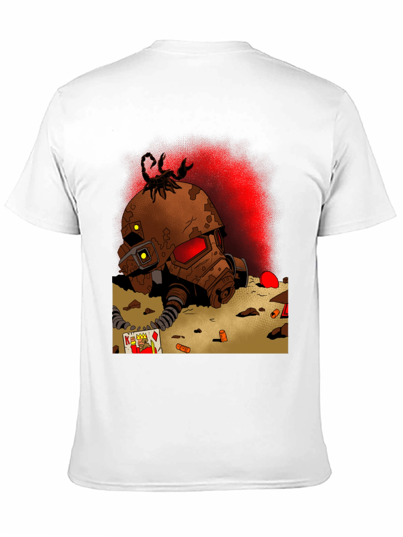 Black Fallout Inspired T-Shirt: Scorpion Helmet Design view 11