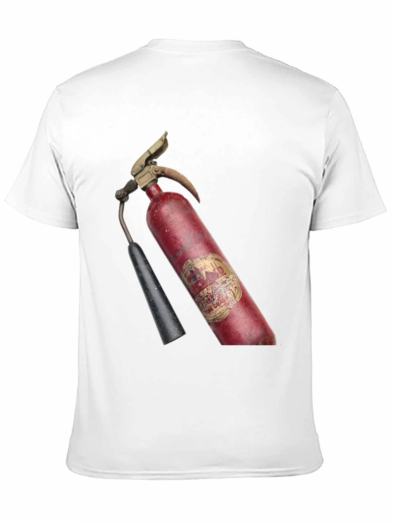 Black Vintage Fire Extinguisher Graphic T-Shirt view 11