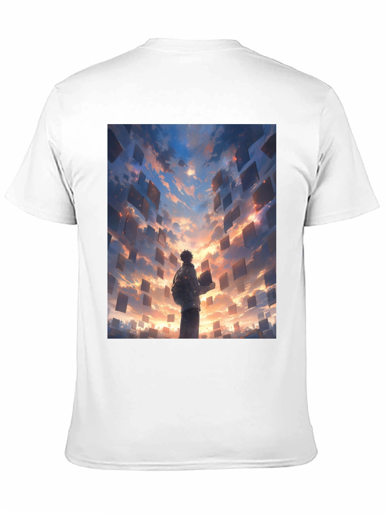 Black Surreal Sky Books Graphic Tee view 11